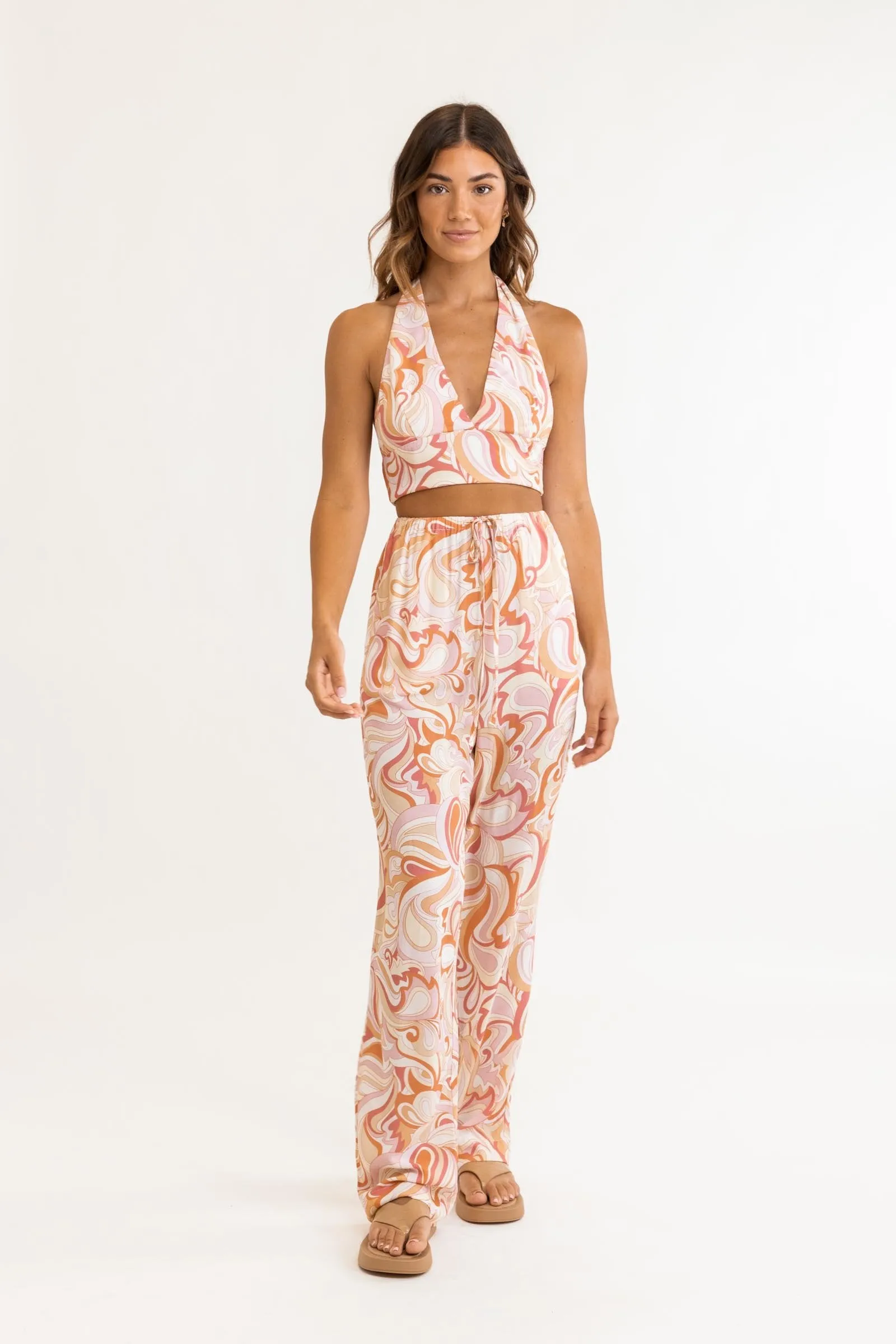 Las Palmas Drawstring Pant Rose