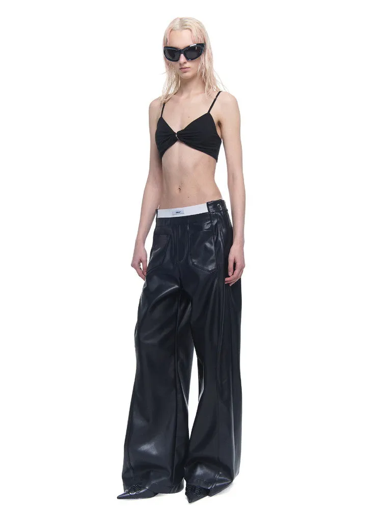 Leather Loose Cool Flare-Pants