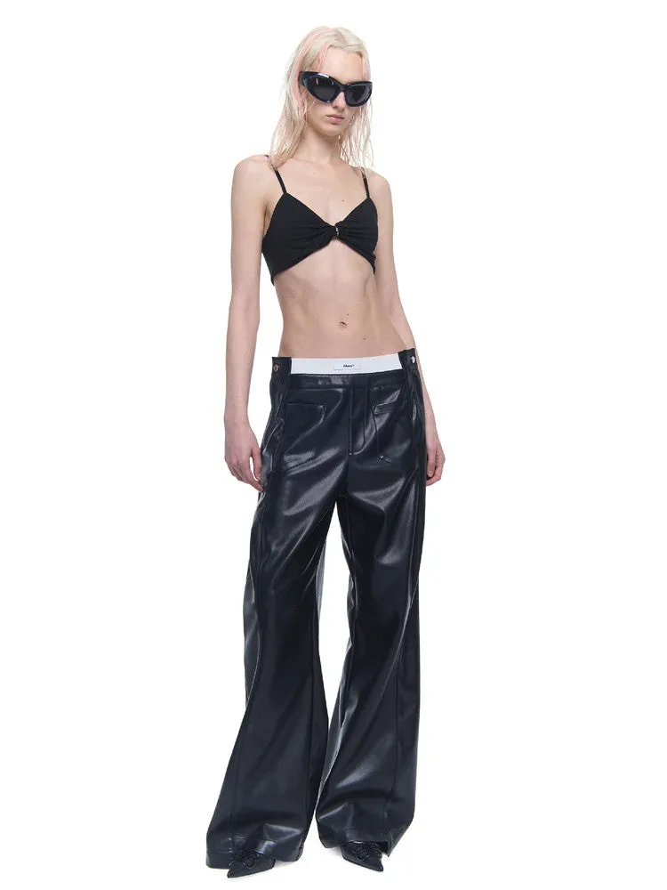 Leather Loose Cool Flare-Pants