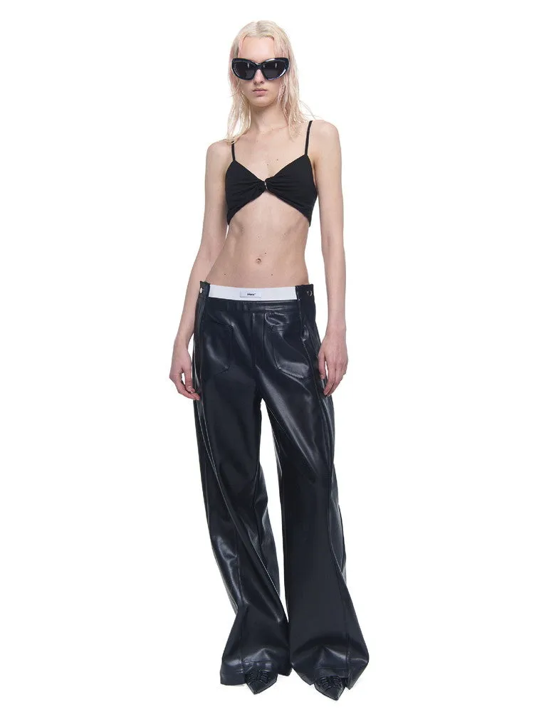 Leather Loose Cool Flare-Pants