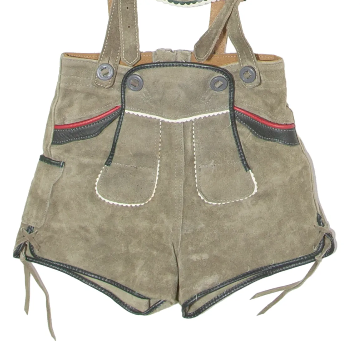 Lederhosen Boys Dungarees Green Regular Leather Suede ONE SIZE W20 L1