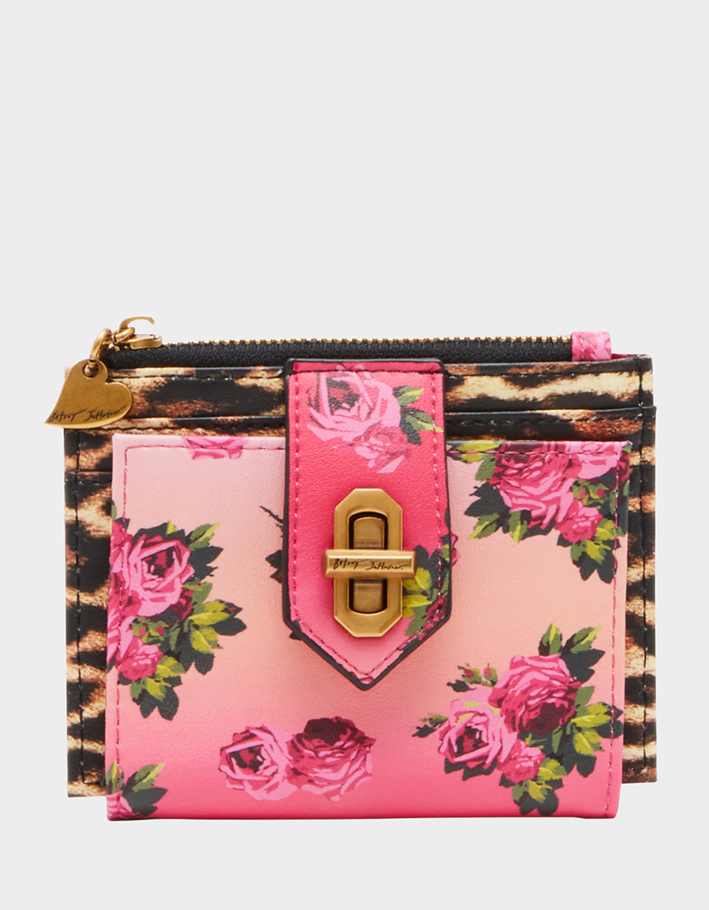 LEOPARD FLORAL BIFOLD WALLET PINK MULTI