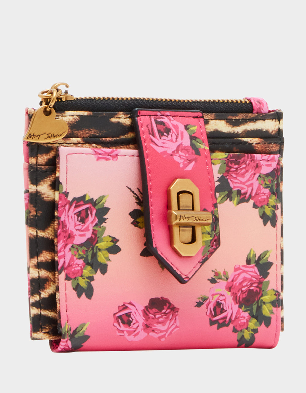 LEOPARD FLORAL BIFOLD WALLET PINK MULTI