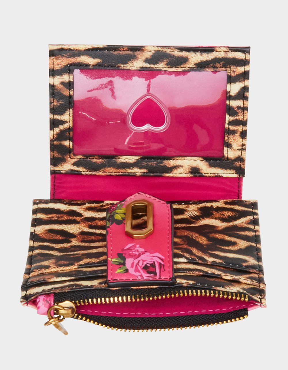 LEOPARD FLORAL BIFOLD WALLET PINK MULTI