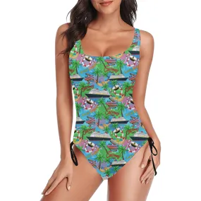 Let's Cruise Drawstring Side Women's One-Piece Swimsuit