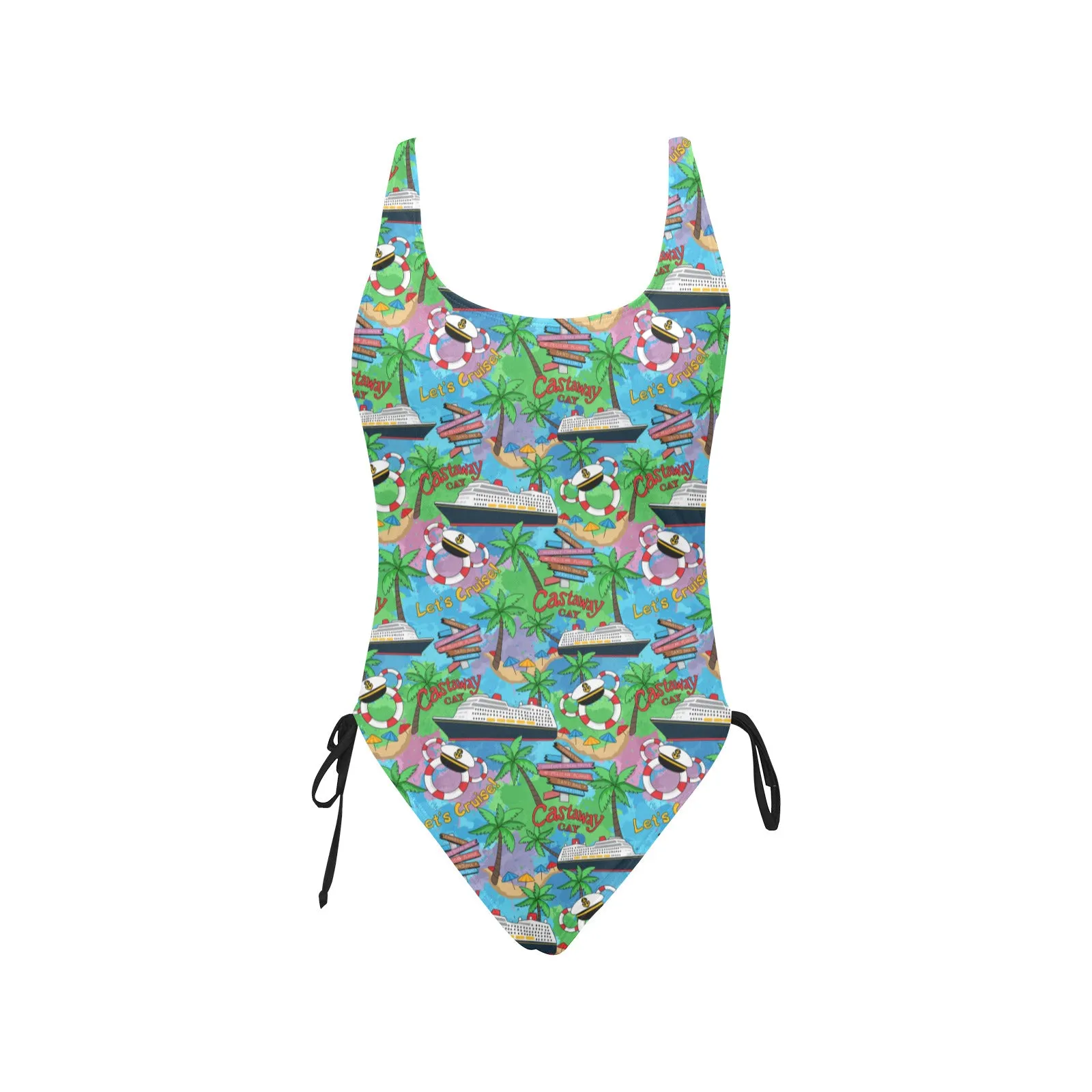 Let's Cruise Drawstring Side Women's One-Piece Swimsuit