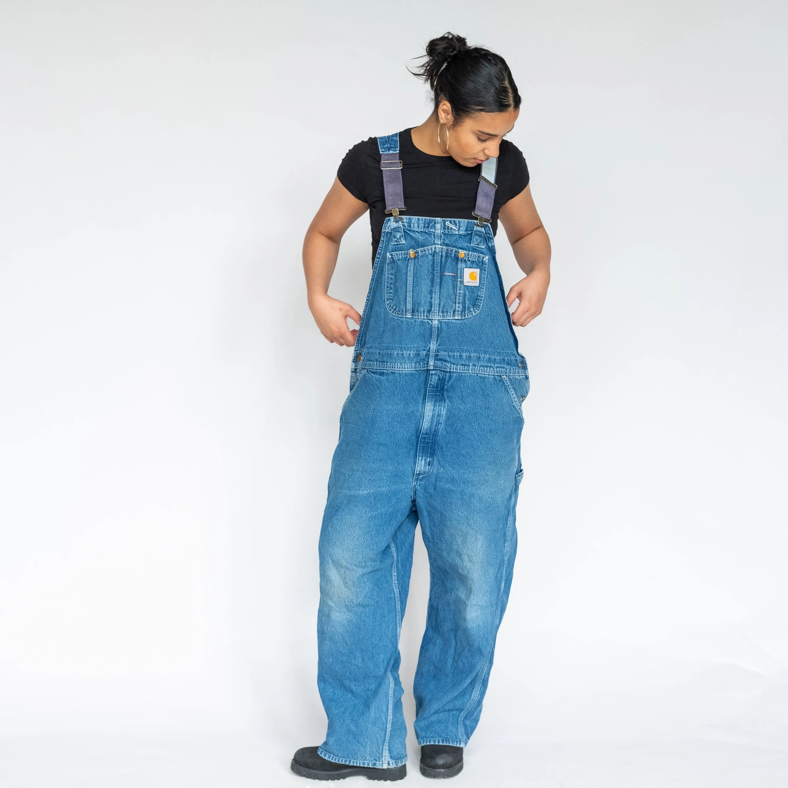 Light Blue 90s Carhartt Denim Baggy Dungarees (XL)