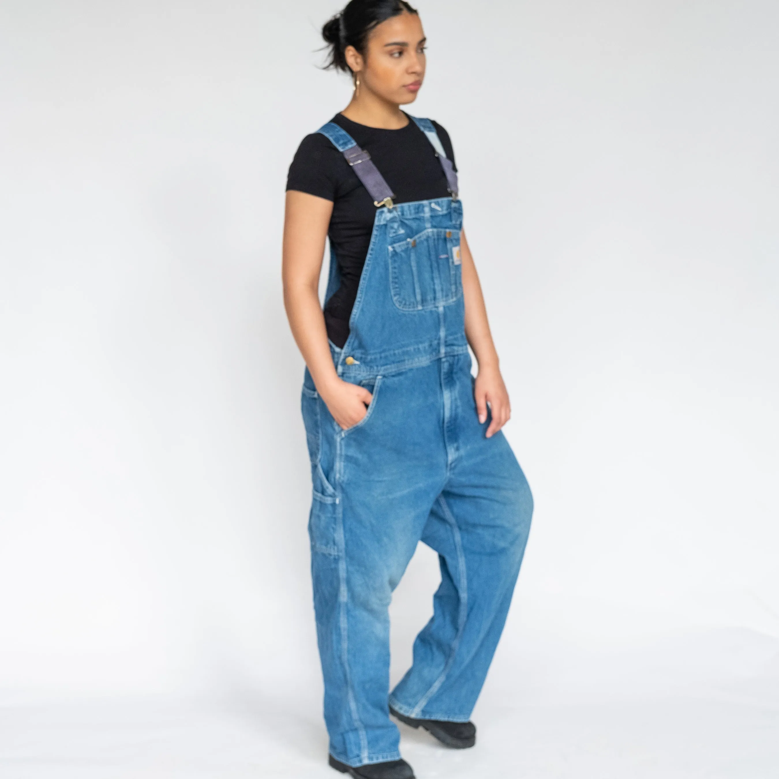 Light Blue 90s Carhartt Denim Baggy Dungarees (XL)