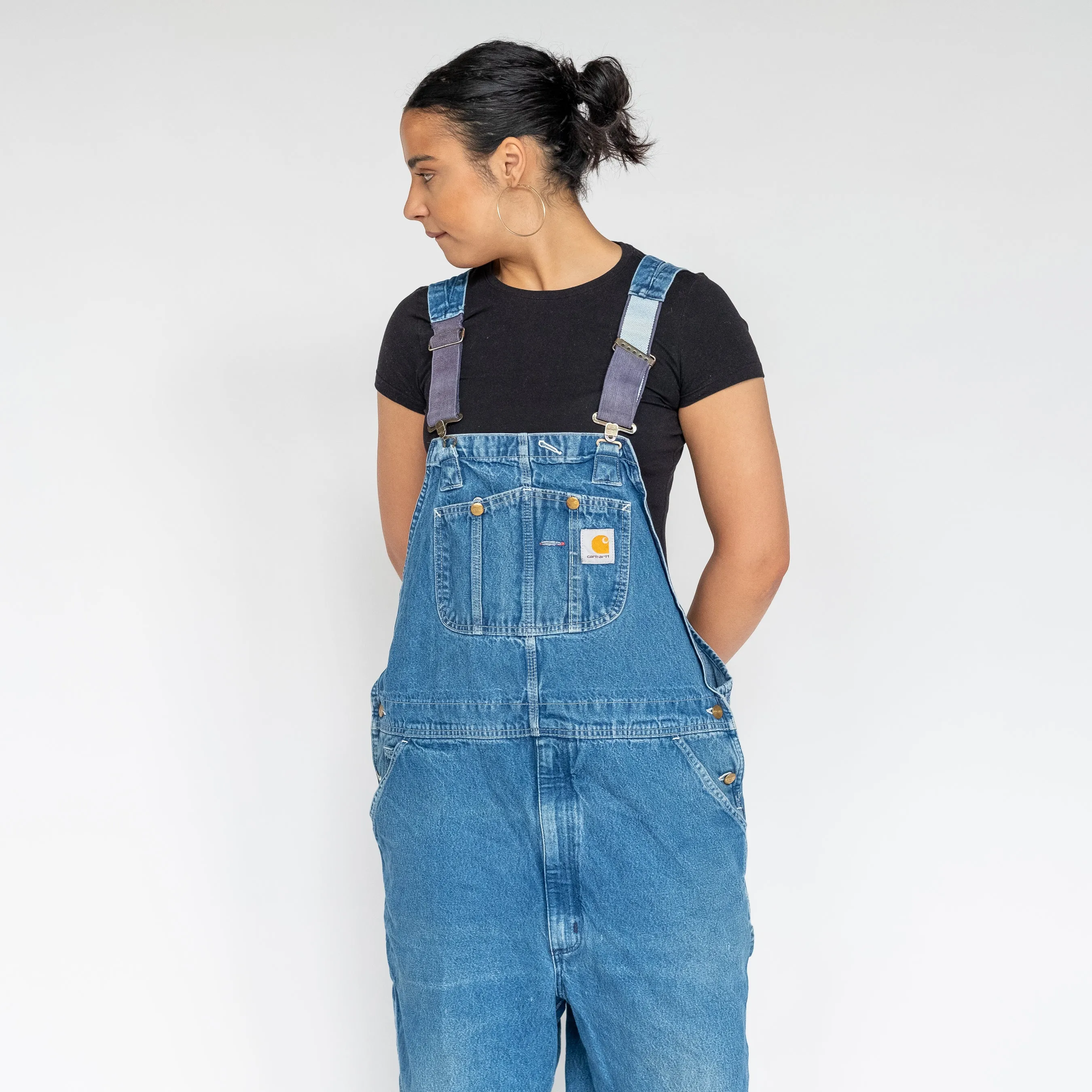 Light Blue 90s Carhartt Denim Baggy Dungarees (XL)