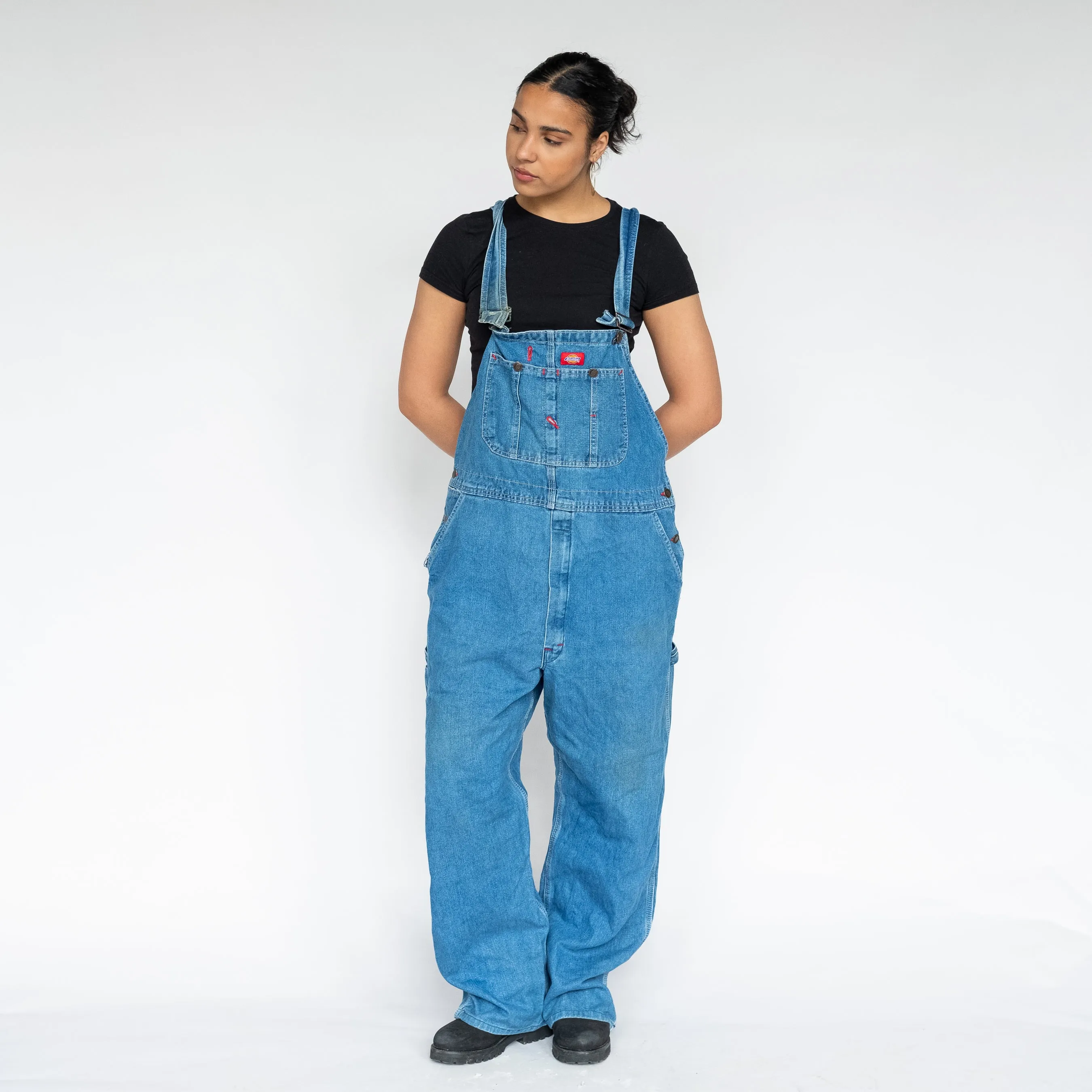 Light Blue 90s Dickies Denim Baggy Dungarees (L)