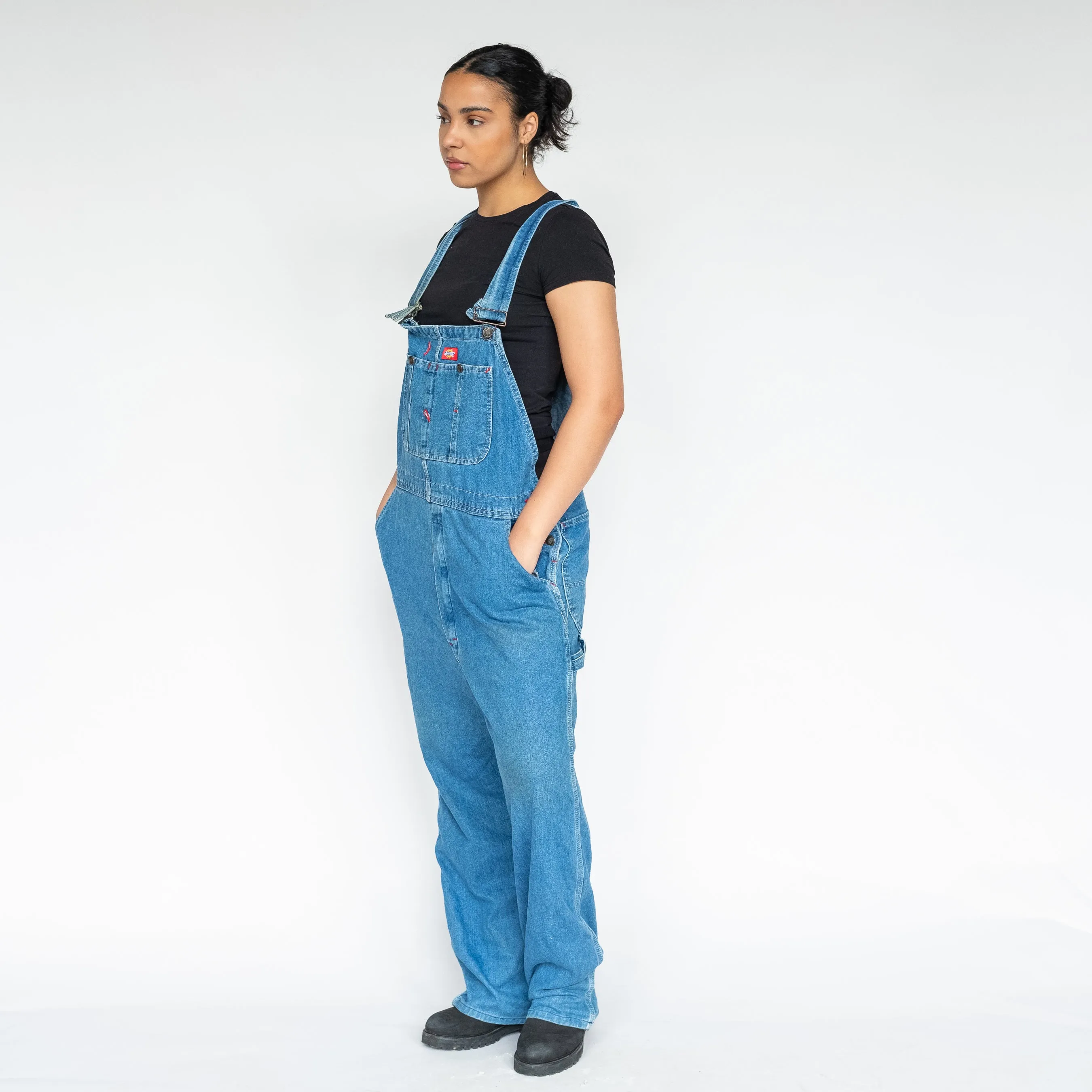 Light Blue 90s Dickies Denim Baggy Dungarees (L)