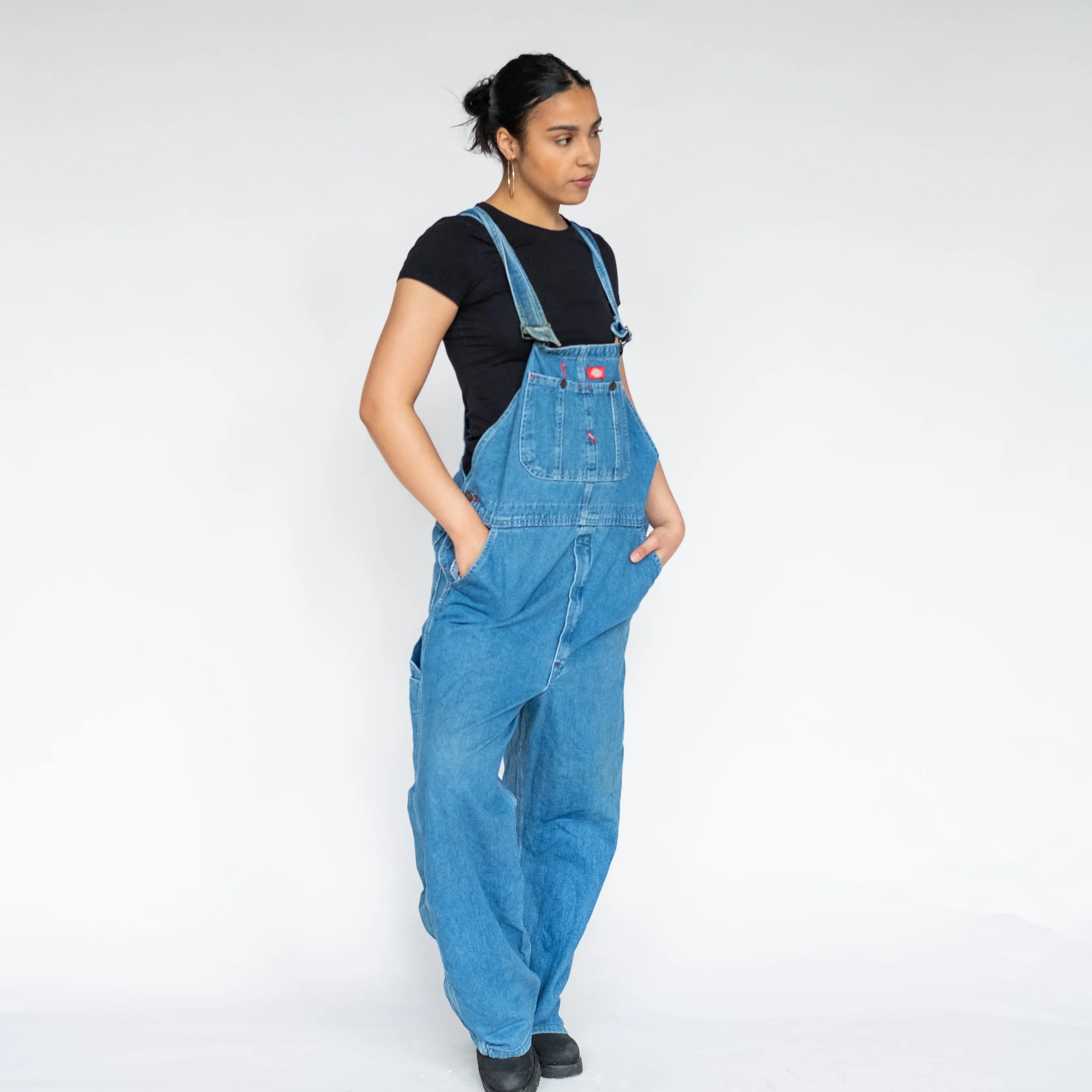 Light Blue 90s Dickies Denim Baggy Dungarees (L)