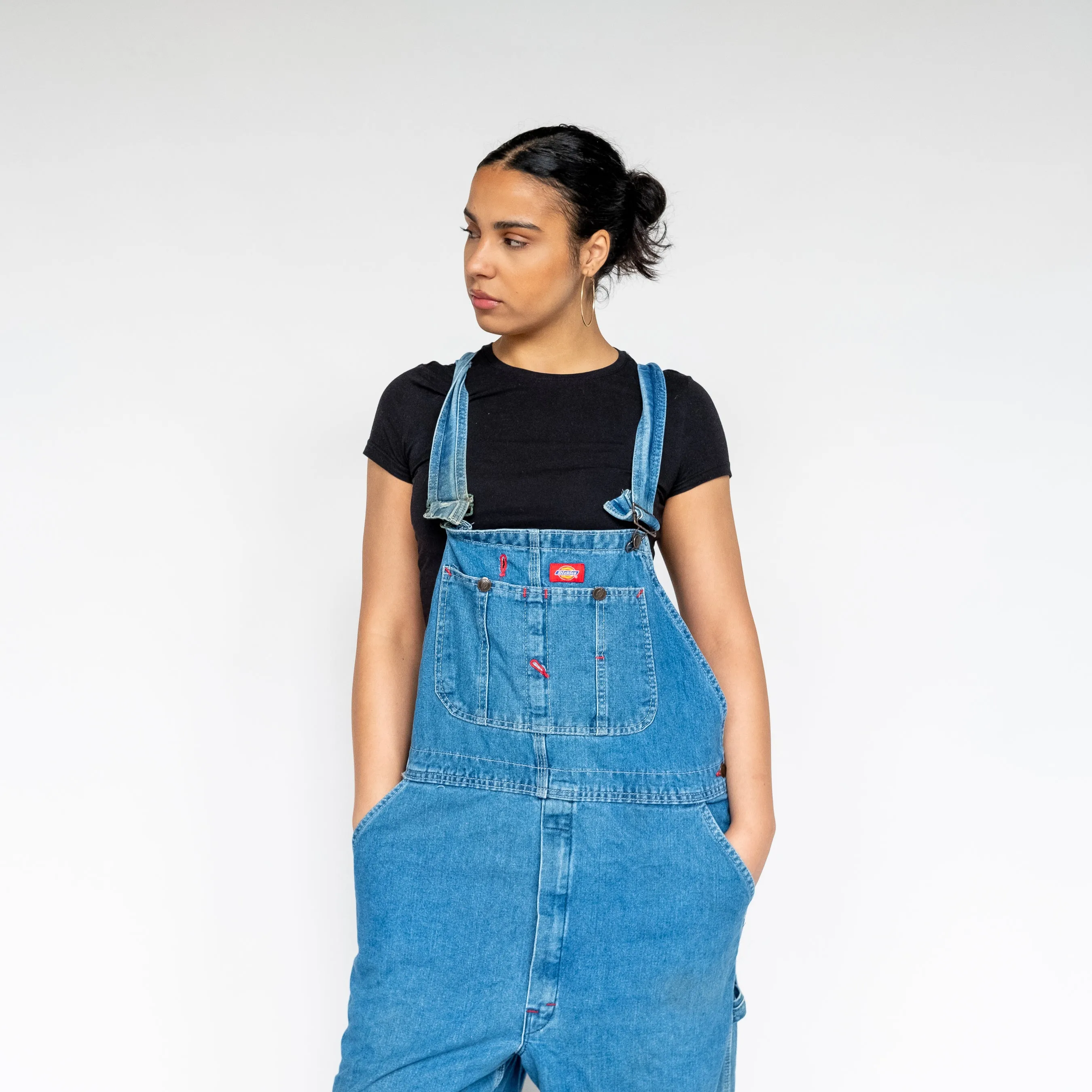 Light Blue 90s Dickies Denim Baggy Dungarees (L)