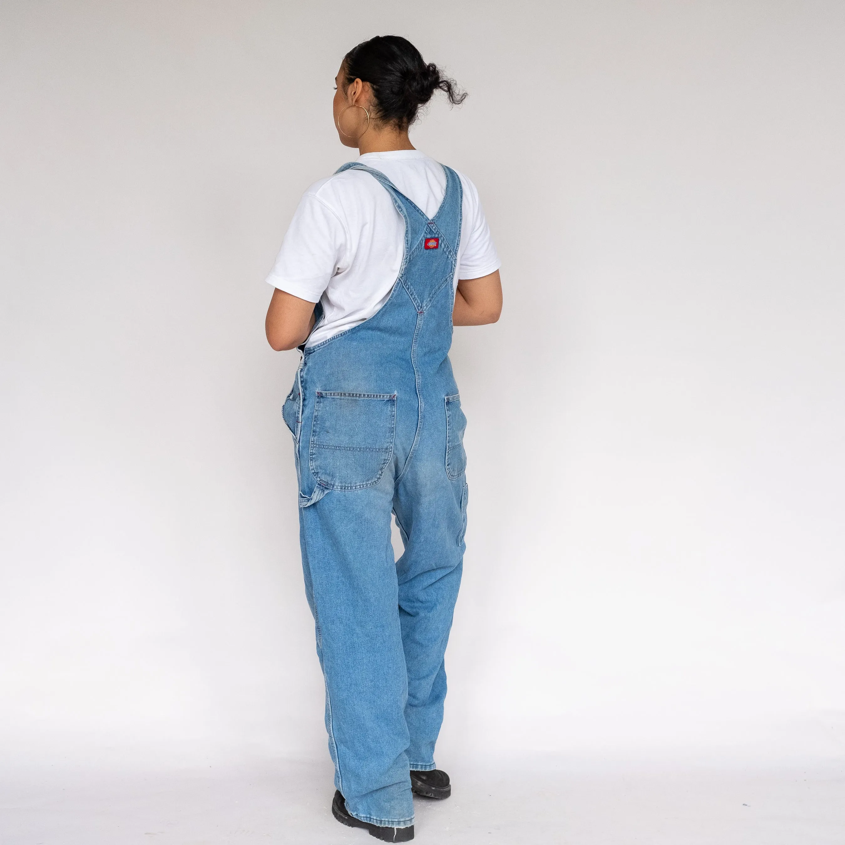 LIGHT BLUE 90S DICKIES DENIM BAGGY DUNGAREES (