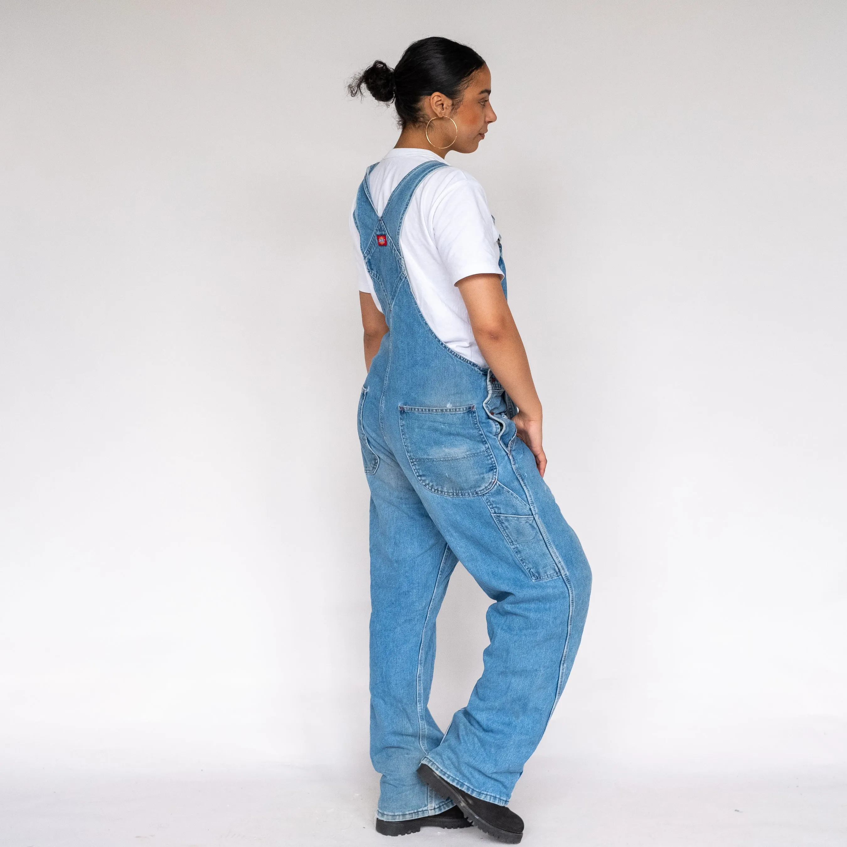 LIGHT BLUE 90S DICKIES DENIM BAGGY DUNGAREES (