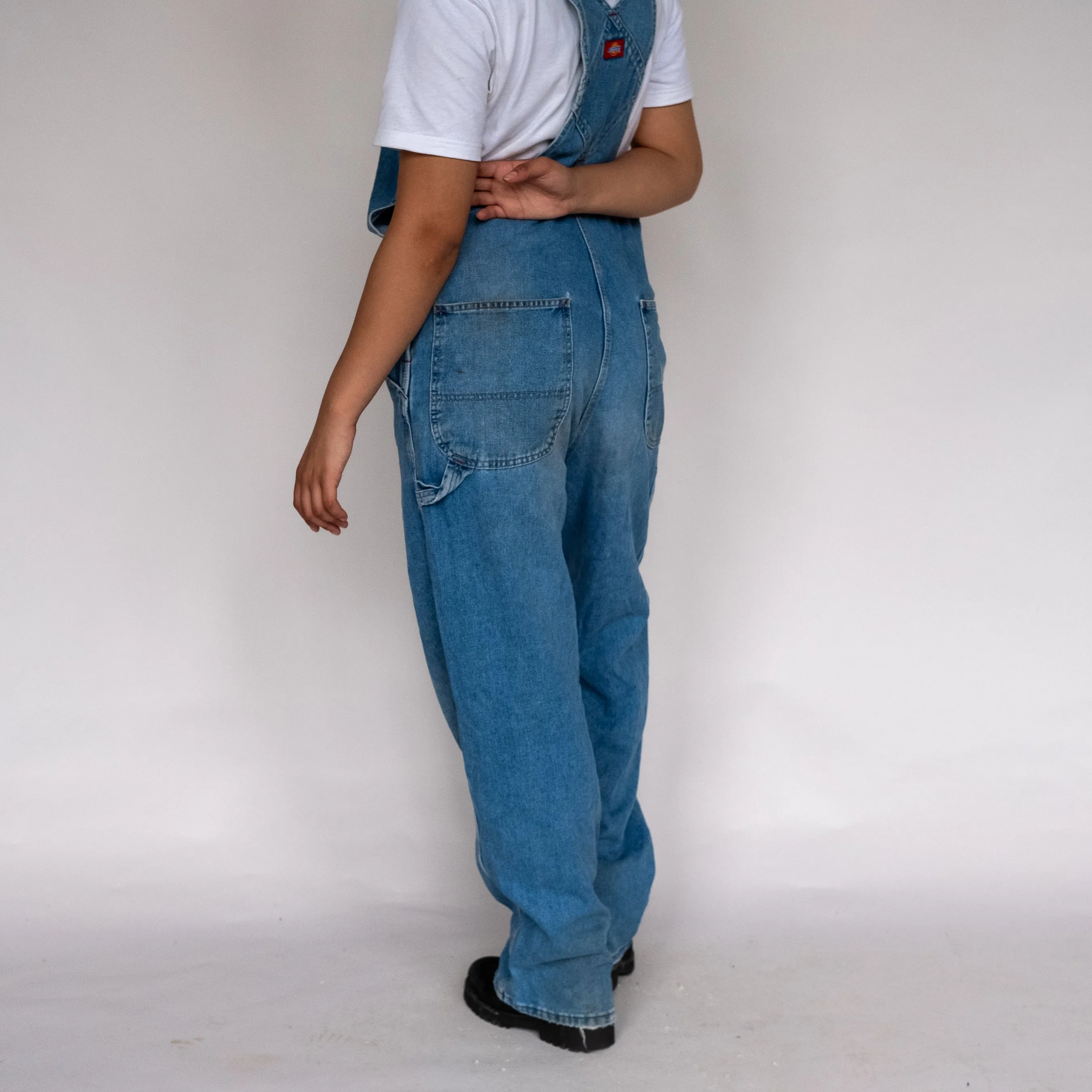 LIGHT BLUE 90S DICKIES DENIM BAGGY DUNGAREES (