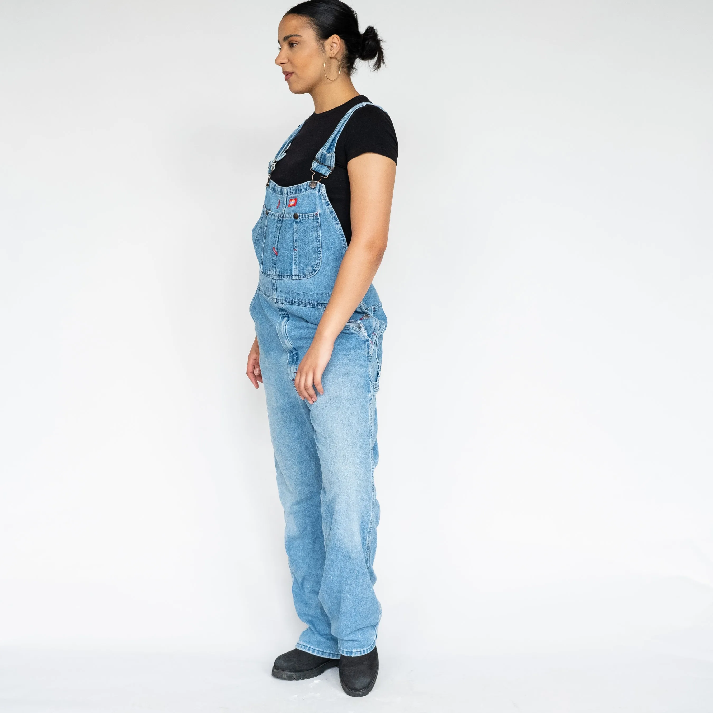 Light Blue 90s Dickies Denim Baggy Dungarees (S)