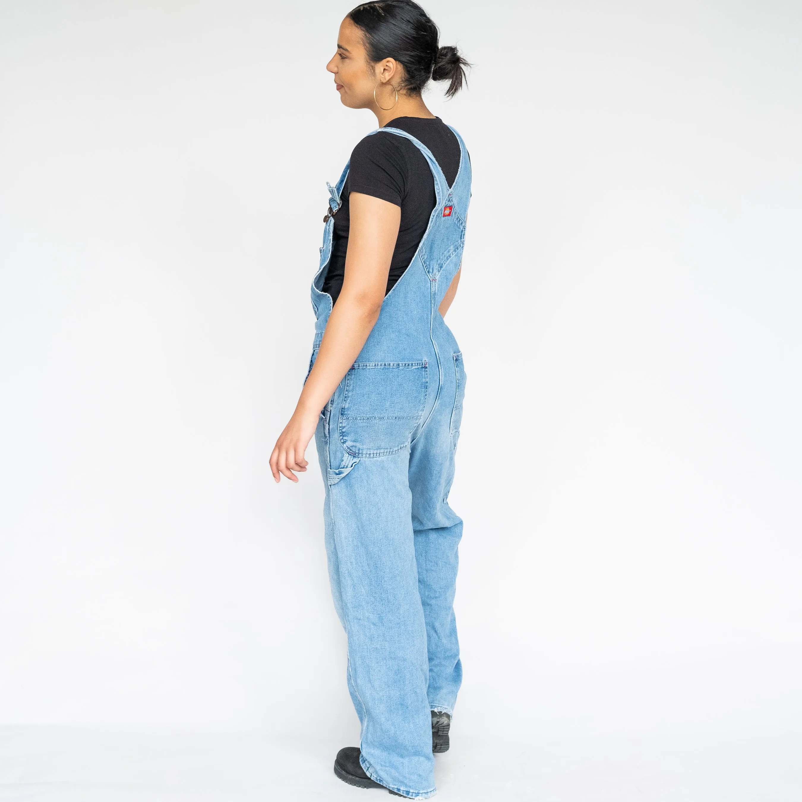 Light Blue 90s Dickies Denim Baggy Dungarees (S)