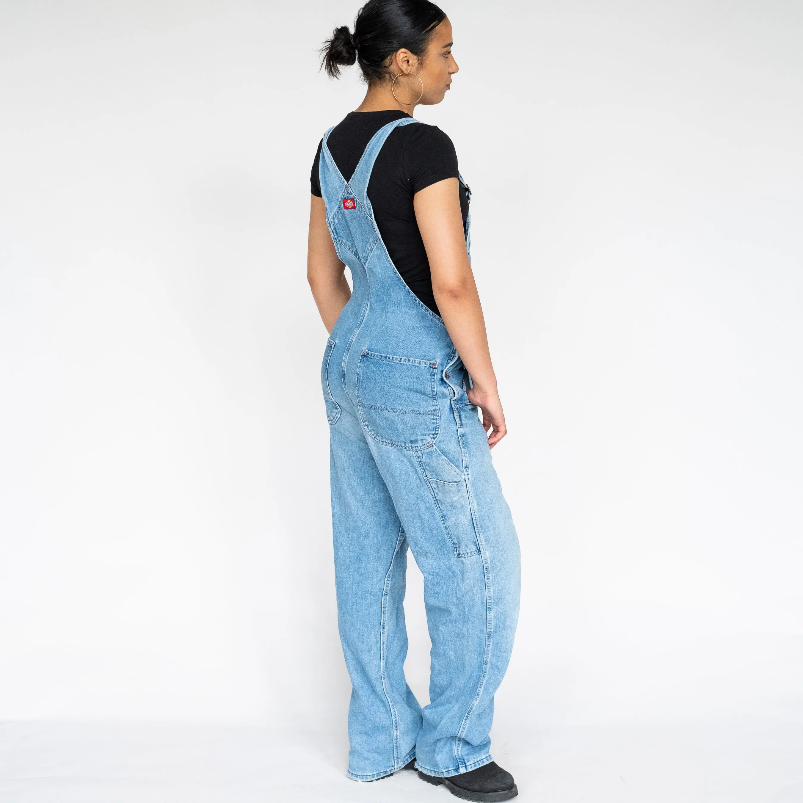 Light Blue 90s Dickies Denim Baggy Dungarees (S)