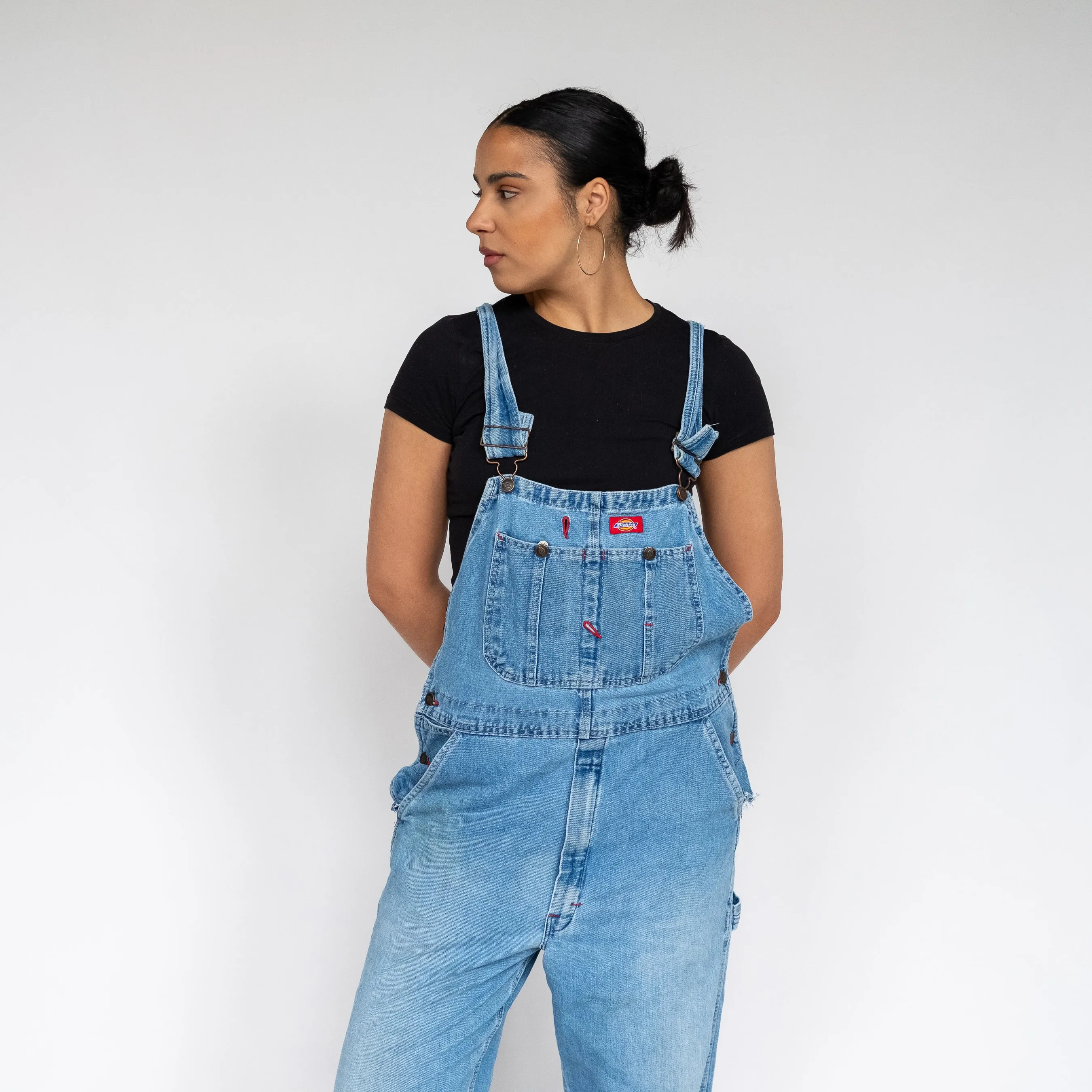 Light Blue 90s Dickies Denim Baggy Dungarees (S)