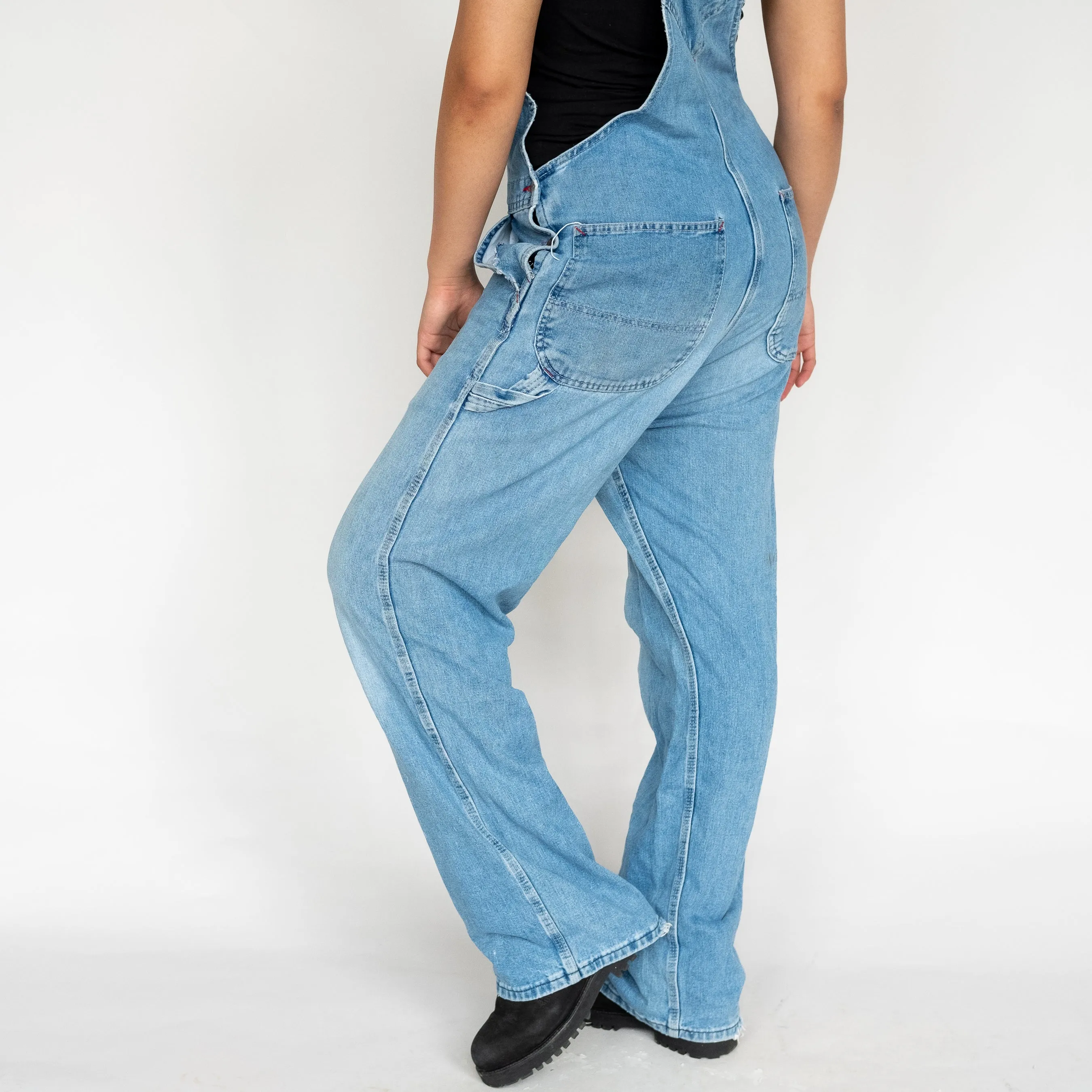 Light Blue 90s Dickies Denim Baggy Dungarees (S)