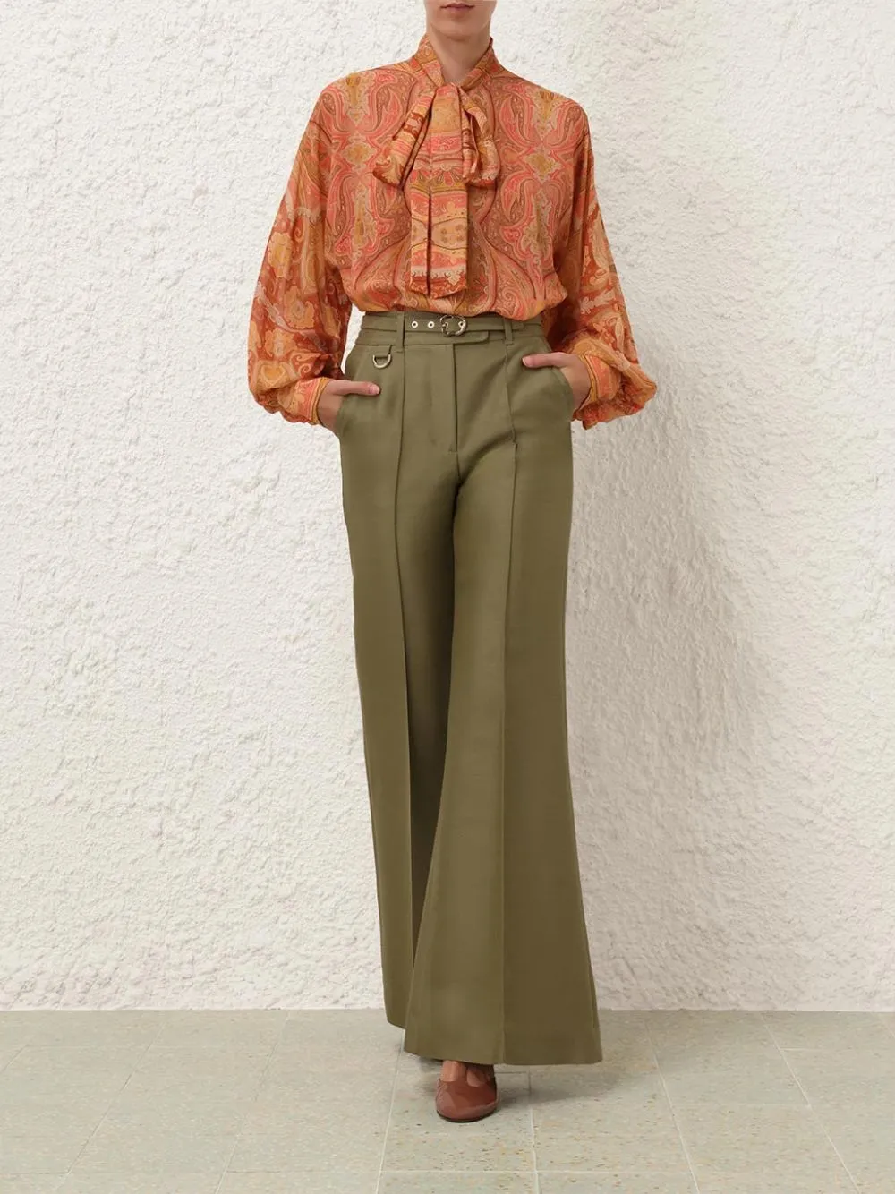 Light Olive Tranquillity Flare Leg Pant