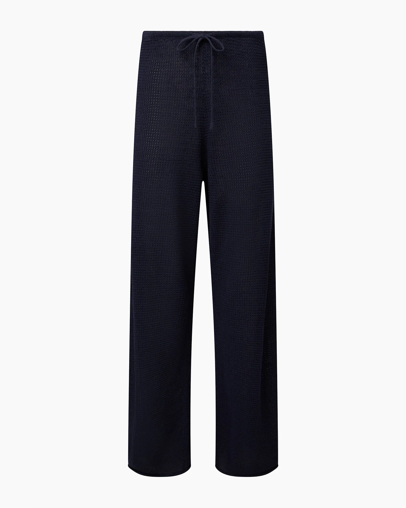 Linen Knit Drawstring Pant | Deep Navy