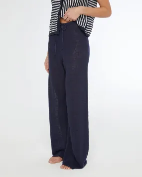 Linen Knit Drawstring Pant | Deep Navy