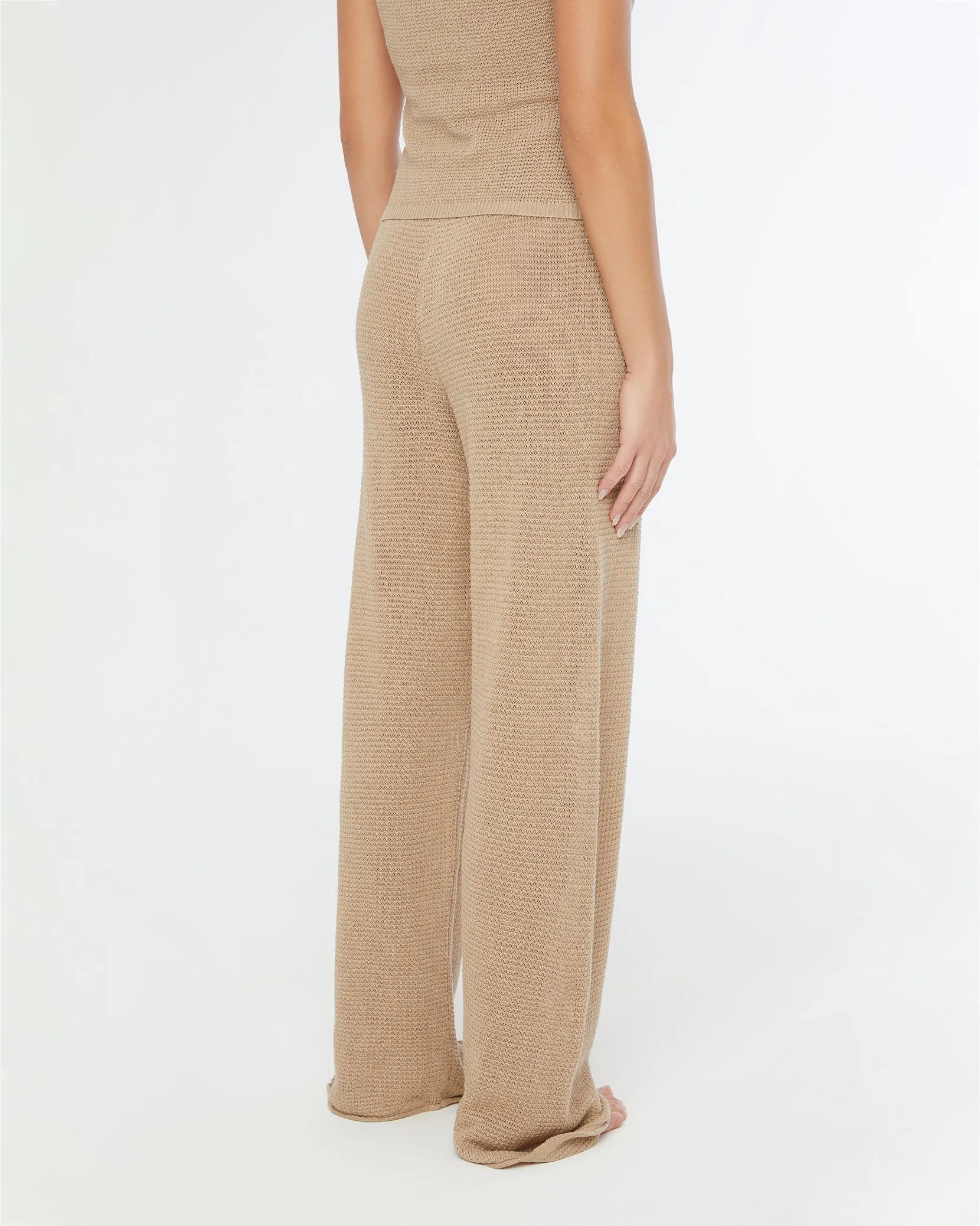 Linen Knit Drawstring Pant | Jute