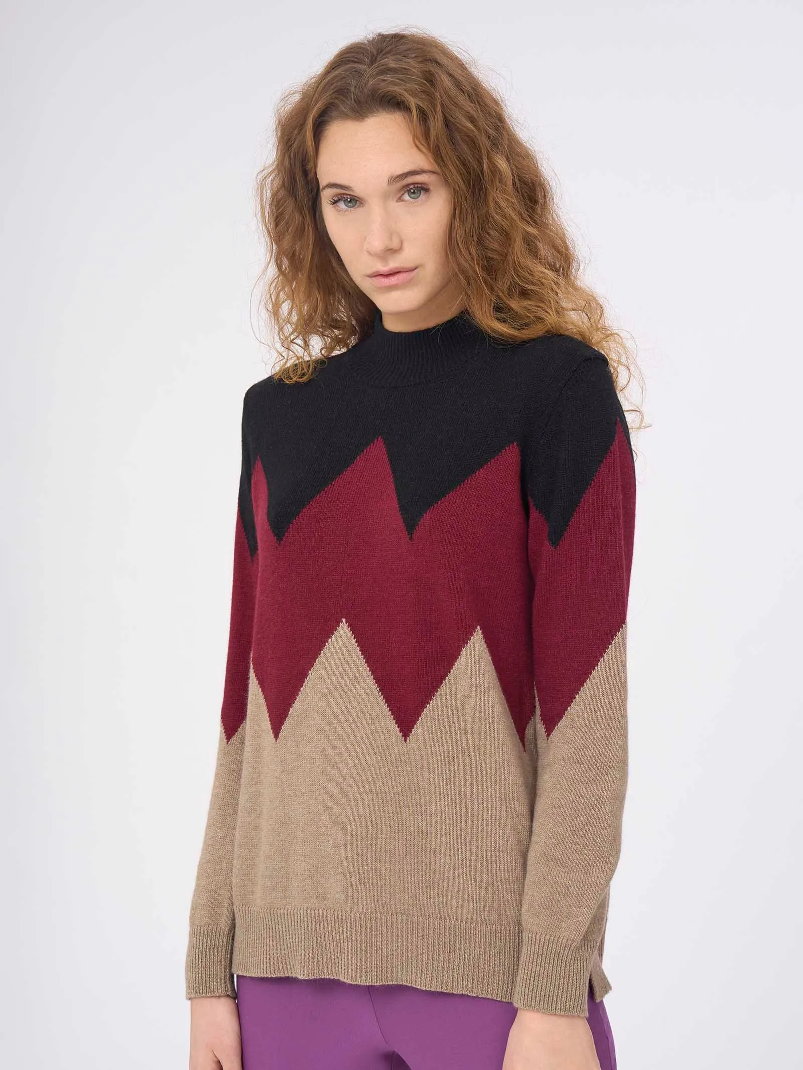 Lupetto in Cashmere Blend - Fant. Tibetan Red