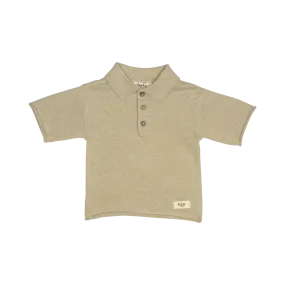 MACKAY KNITTED CASHMERE POLO-Sand