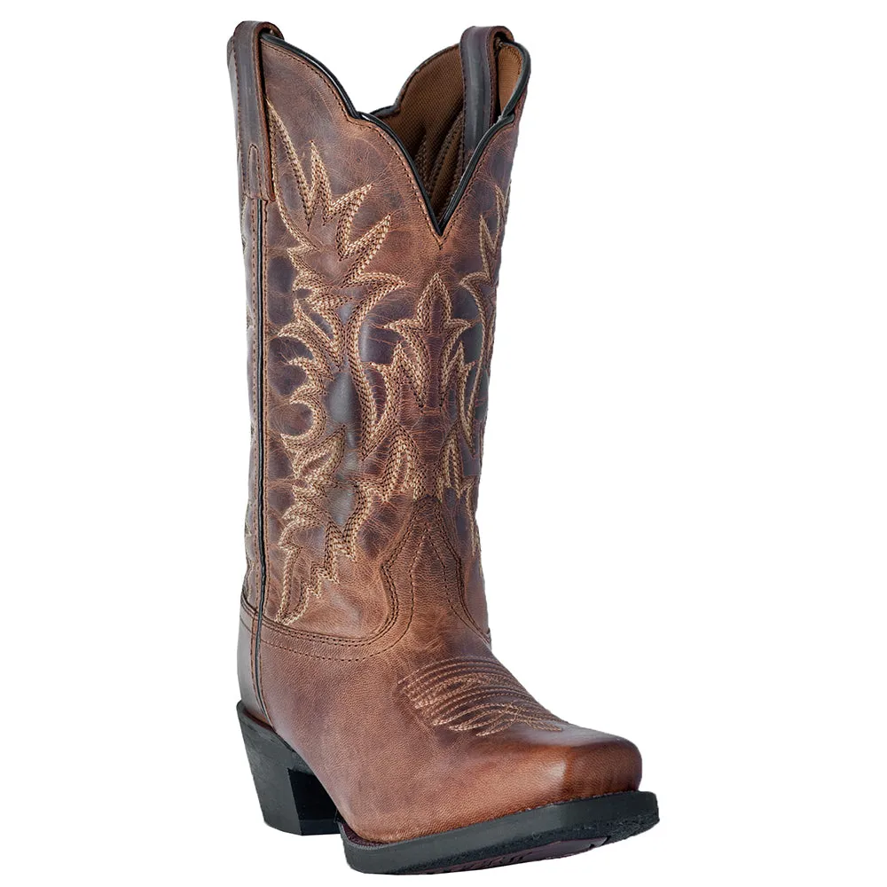 Malinda Distressed Embroidered Square Toe Cowboy Boots