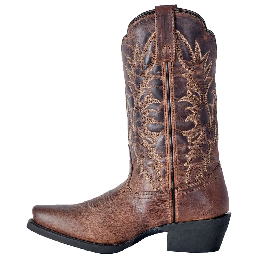 Malinda Distressed Embroidered Square Toe Cowboy Boots