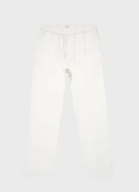 Men's Linen Drawstring Trouser in White