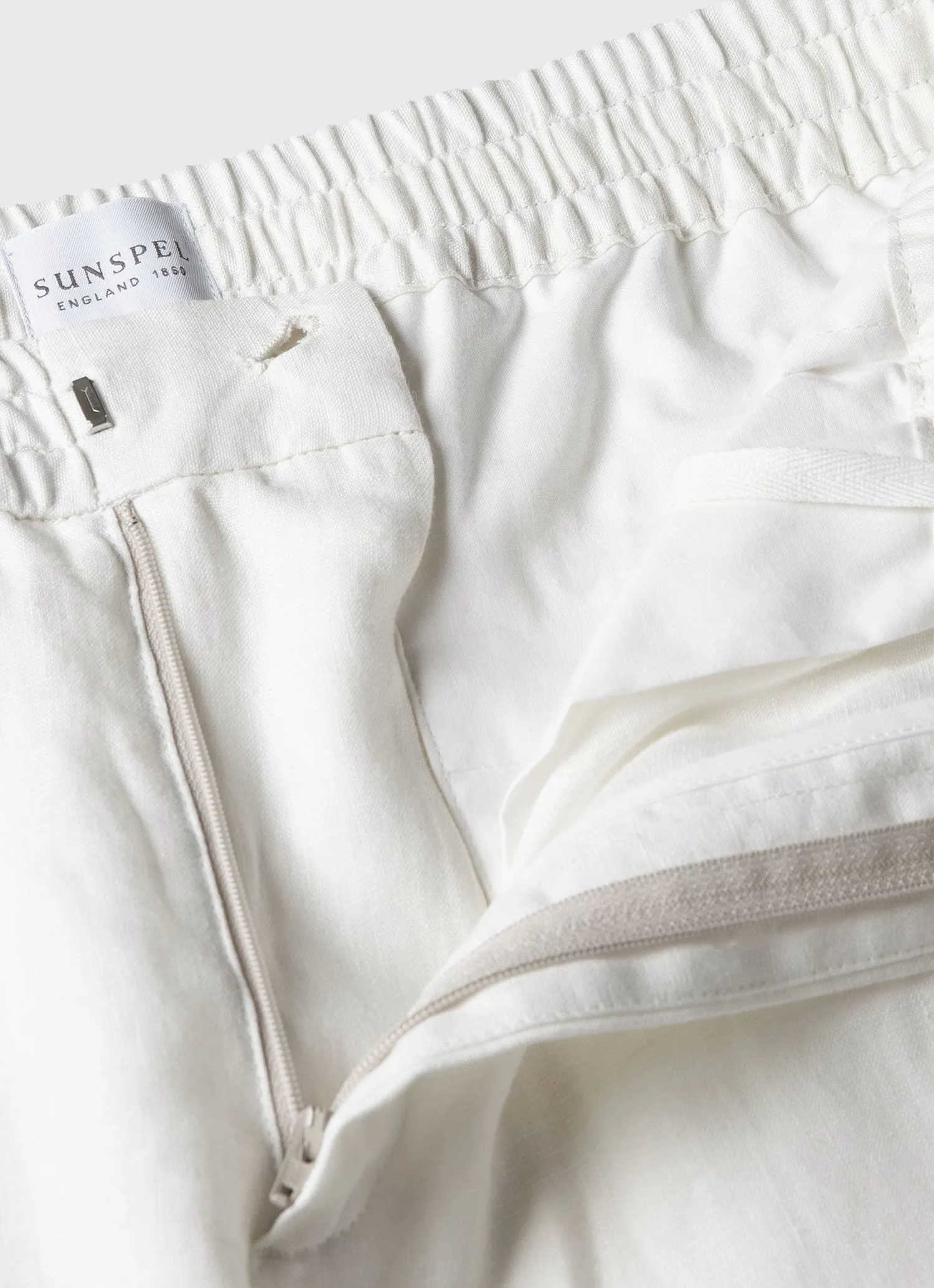 Men's Linen Drawstring Trouser in White