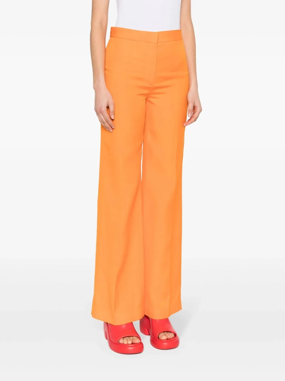 Mid-Rise Flared Trousers