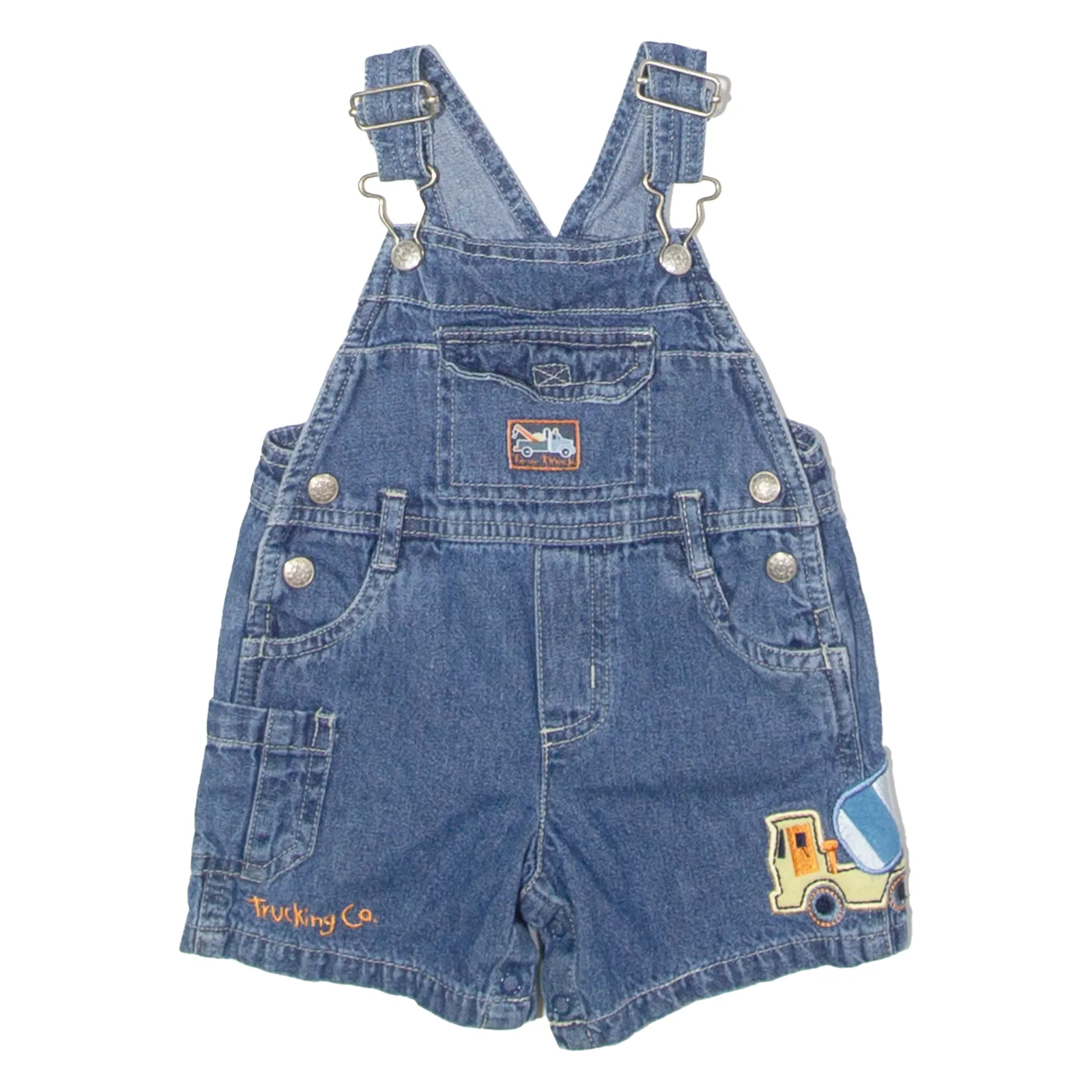 MINIWEAR Truck Embroidery Girls Dungarees Blue Denim 90s ONE SIZE W20 L3