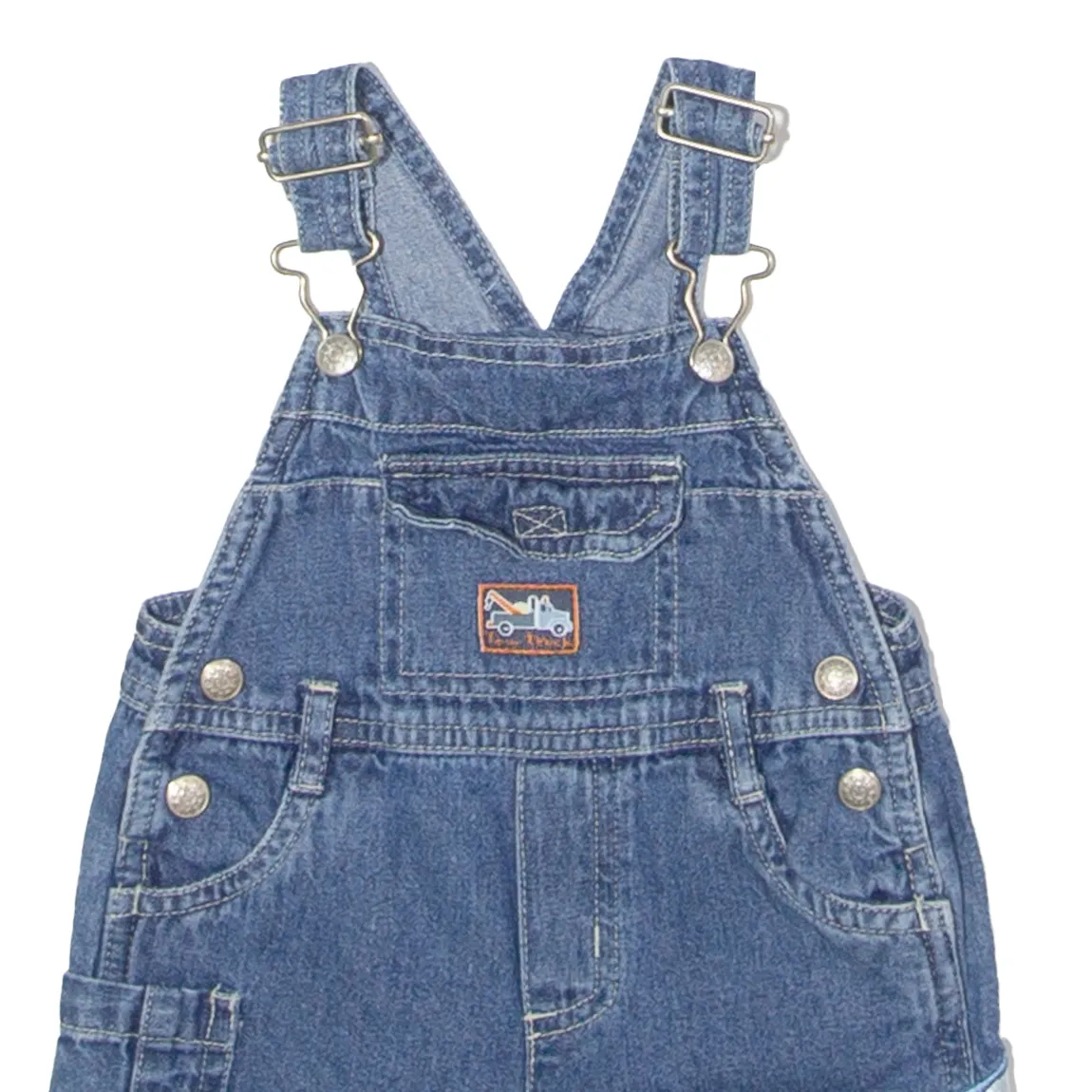 MINIWEAR Truck Embroidery Girls Dungarees Blue Denim 90s ONE SIZE W20 L3