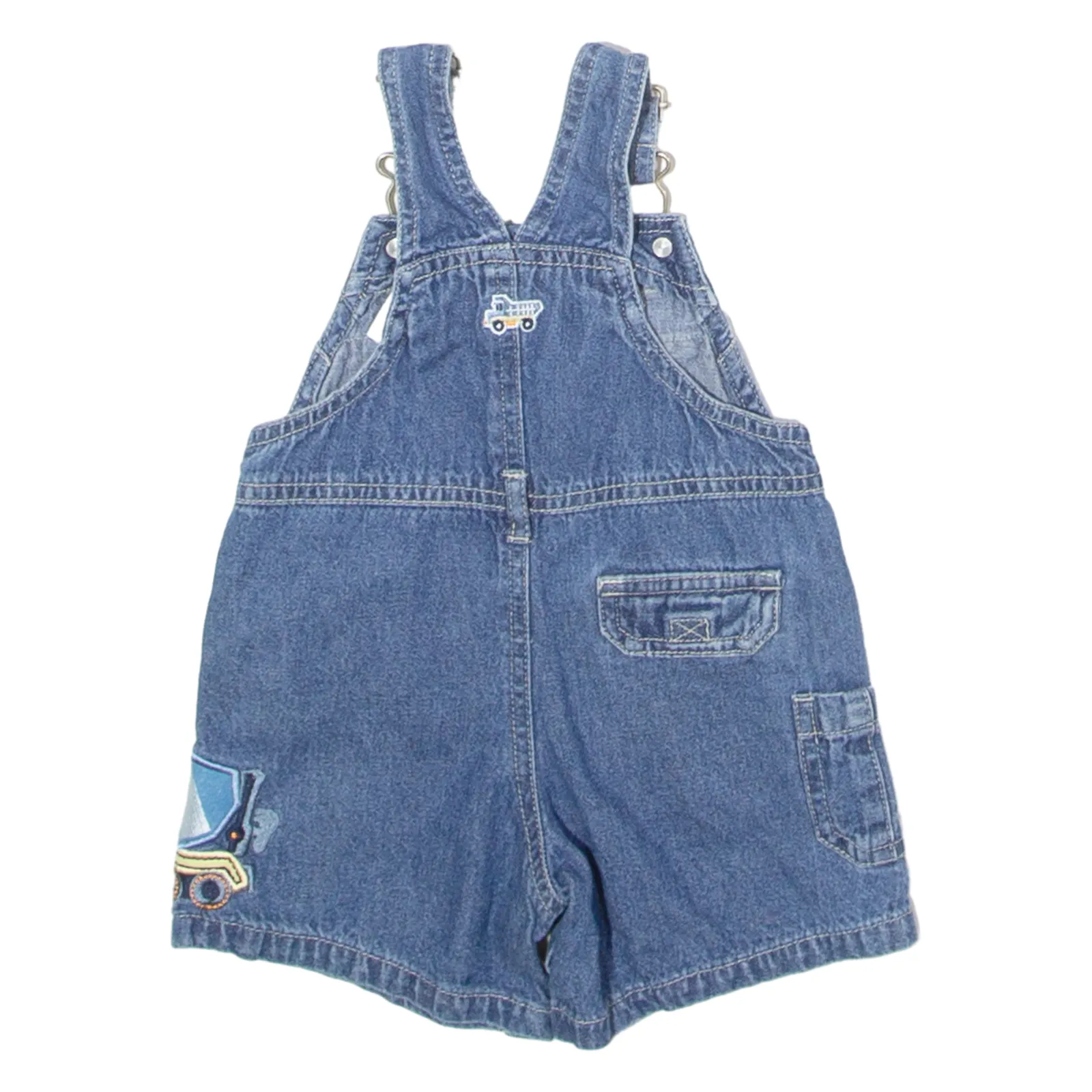 MINIWEAR Truck Embroidery Girls Dungarees Blue Denim 90s ONE SIZE W20 L3