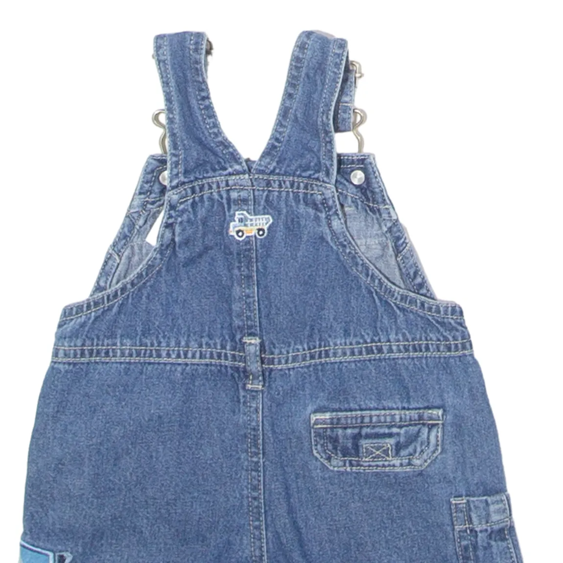 MINIWEAR Truck Embroidery Girls Dungarees Blue Denim 90s ONE SIZE W20 L3