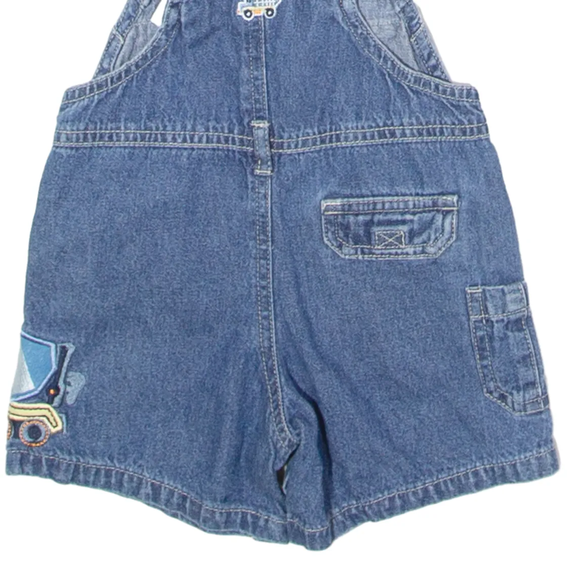 MINIWEAR Truck Embroidery Girls Dungarees Blue Denim 90s ONE SIZE W20 L3