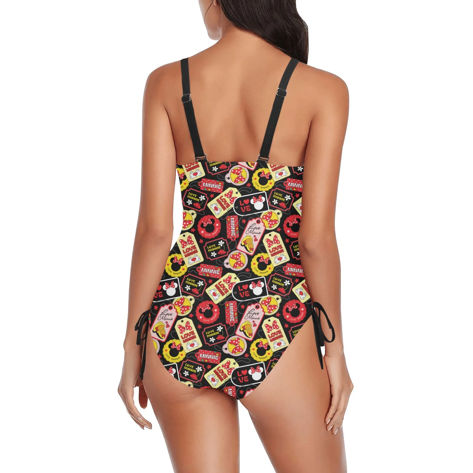 Minnie Tags Drawstring Side Women's One-Piece Swimsuit