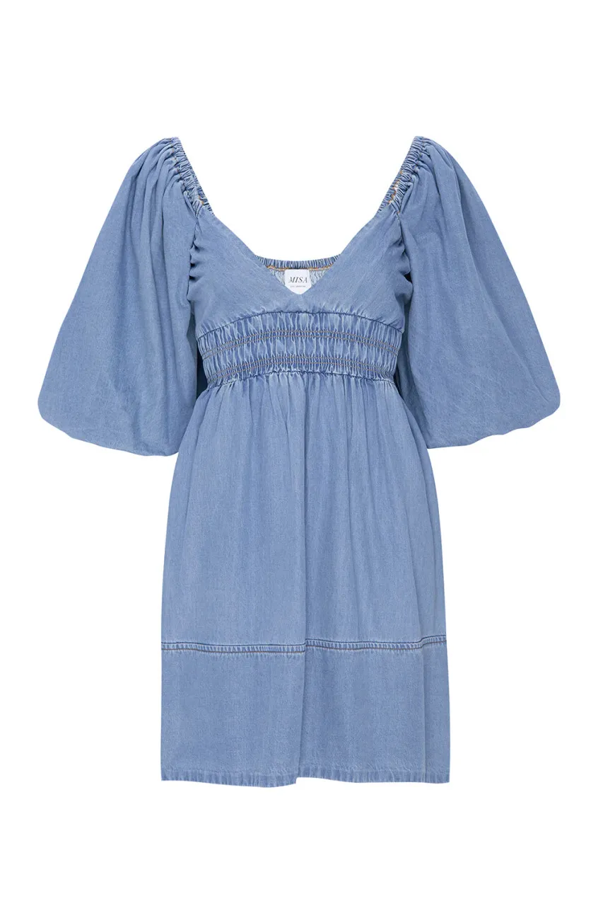 Misa Aryn Dress, Blue Heavy Chambray