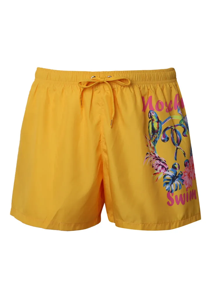 Moschino Graphic Printed Drawstring Swim Shorts