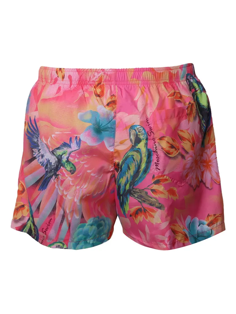 Moschino Printed Drawstring Swim Trunks