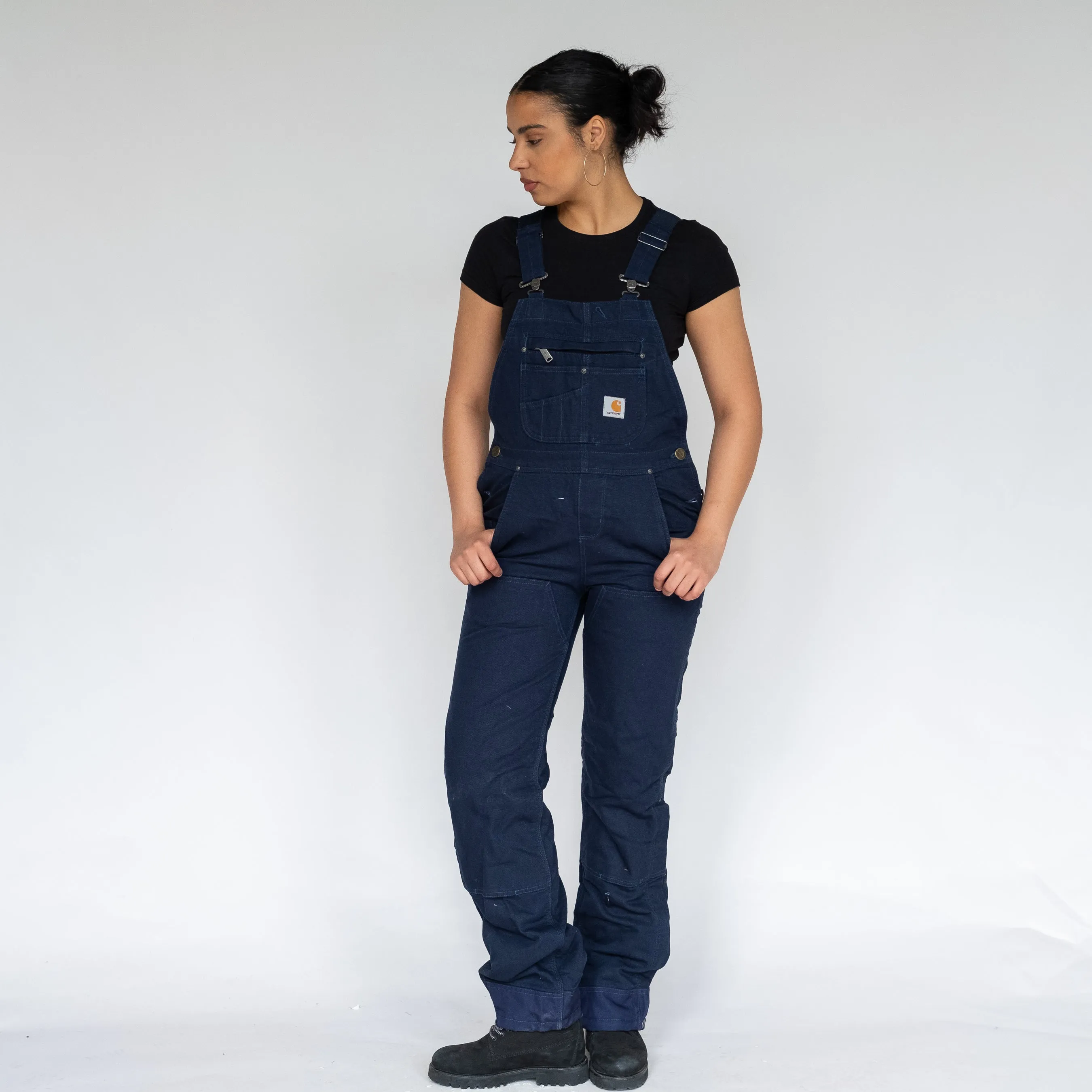 Navy Blue y2ks Carhartt Deadstock Denim Baggy Dungarees (S)