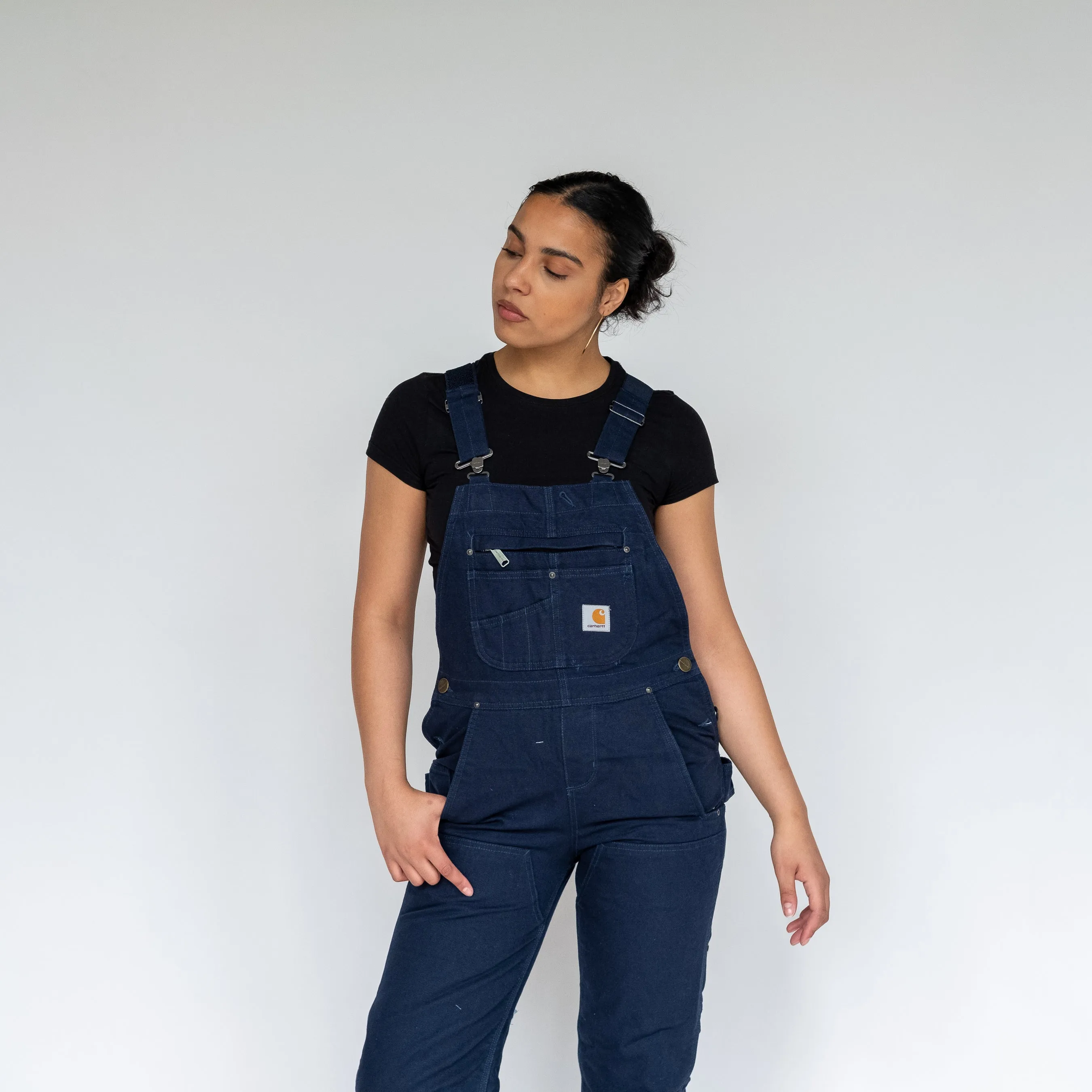 Navy Blue y2ks Carhartt Deadstock Denim Baggy Dungarees (S)