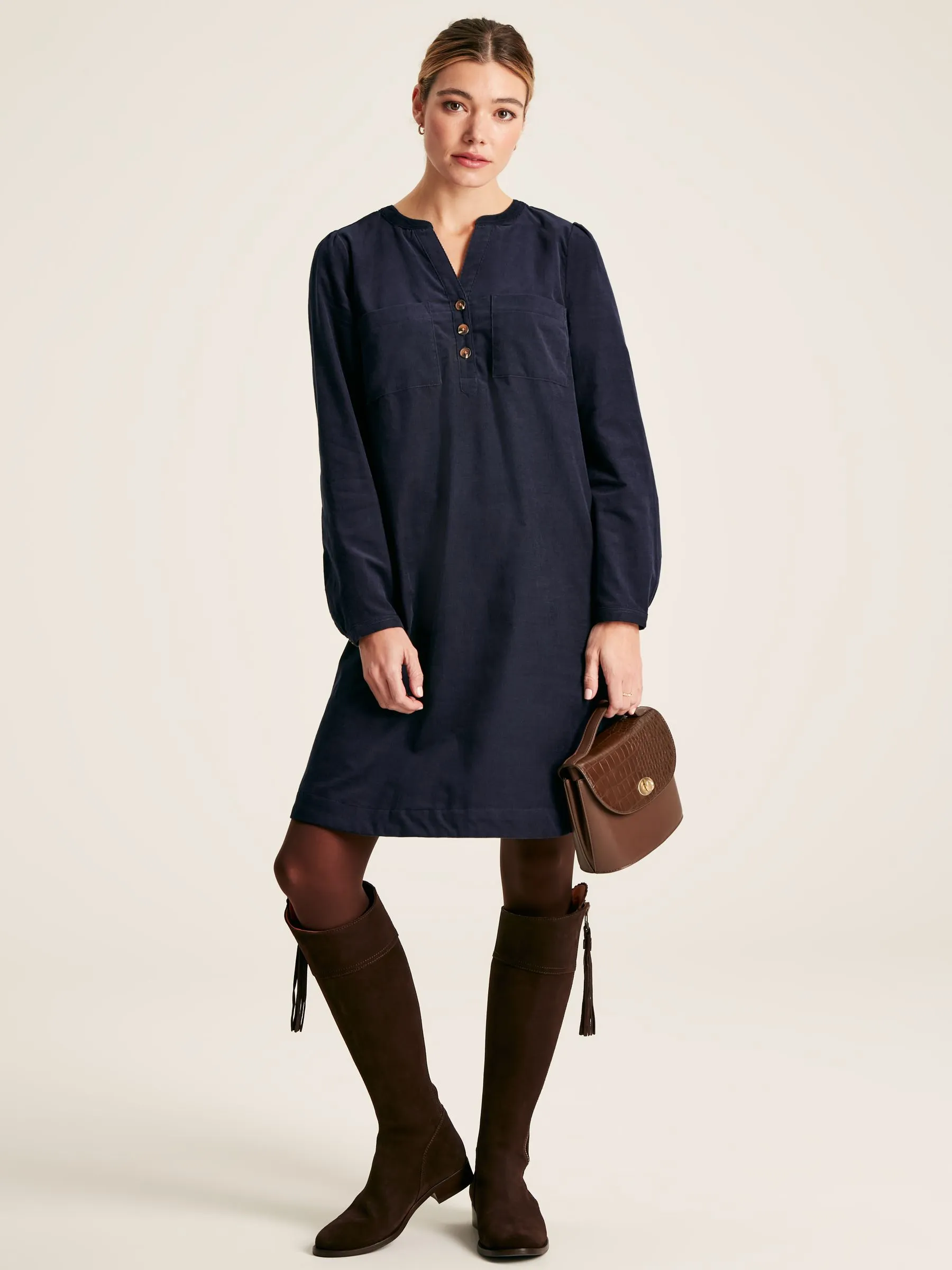 Navy Corduroy Dress