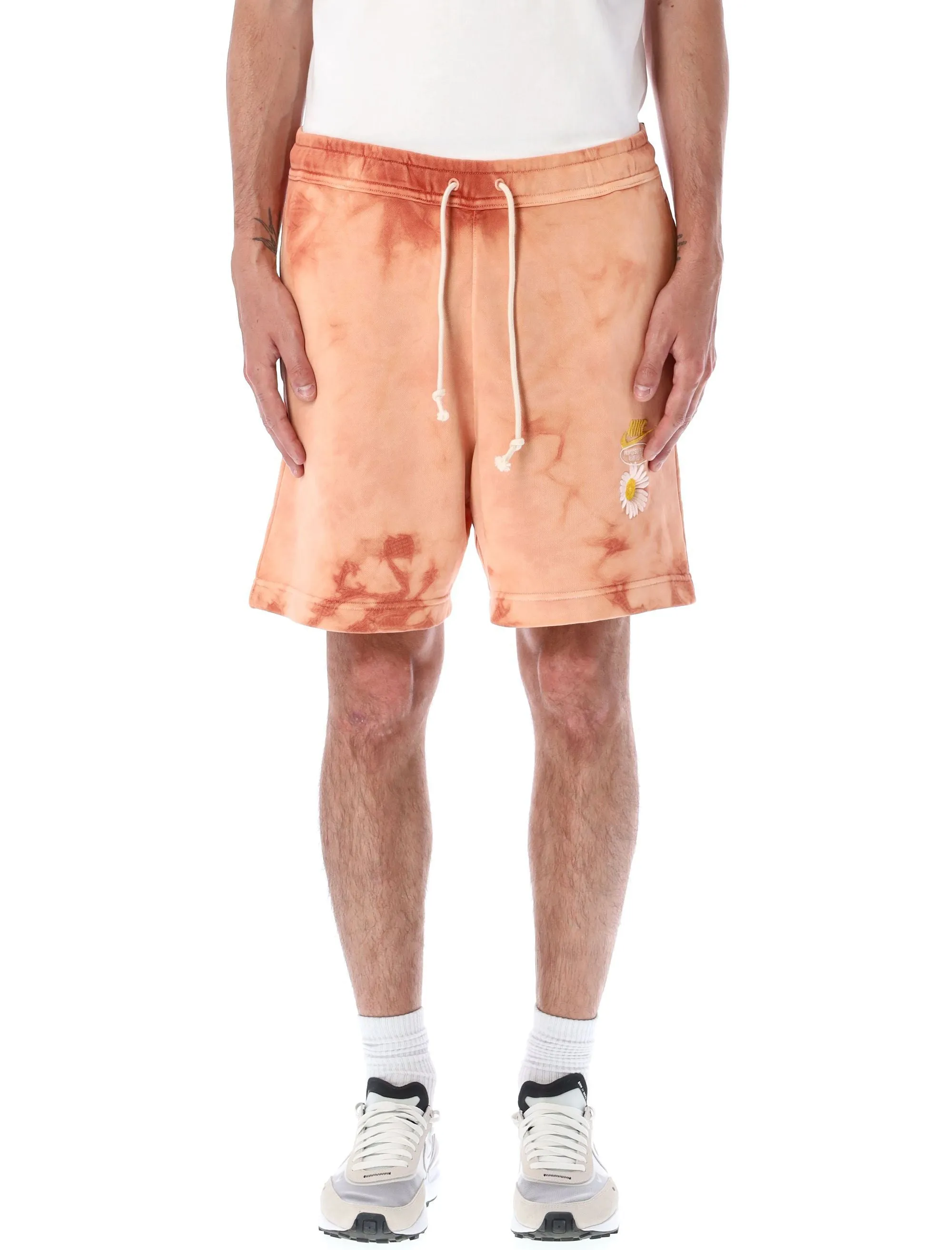 Nike Logo Embroidered Tie-Dyed Drawstring Shorts