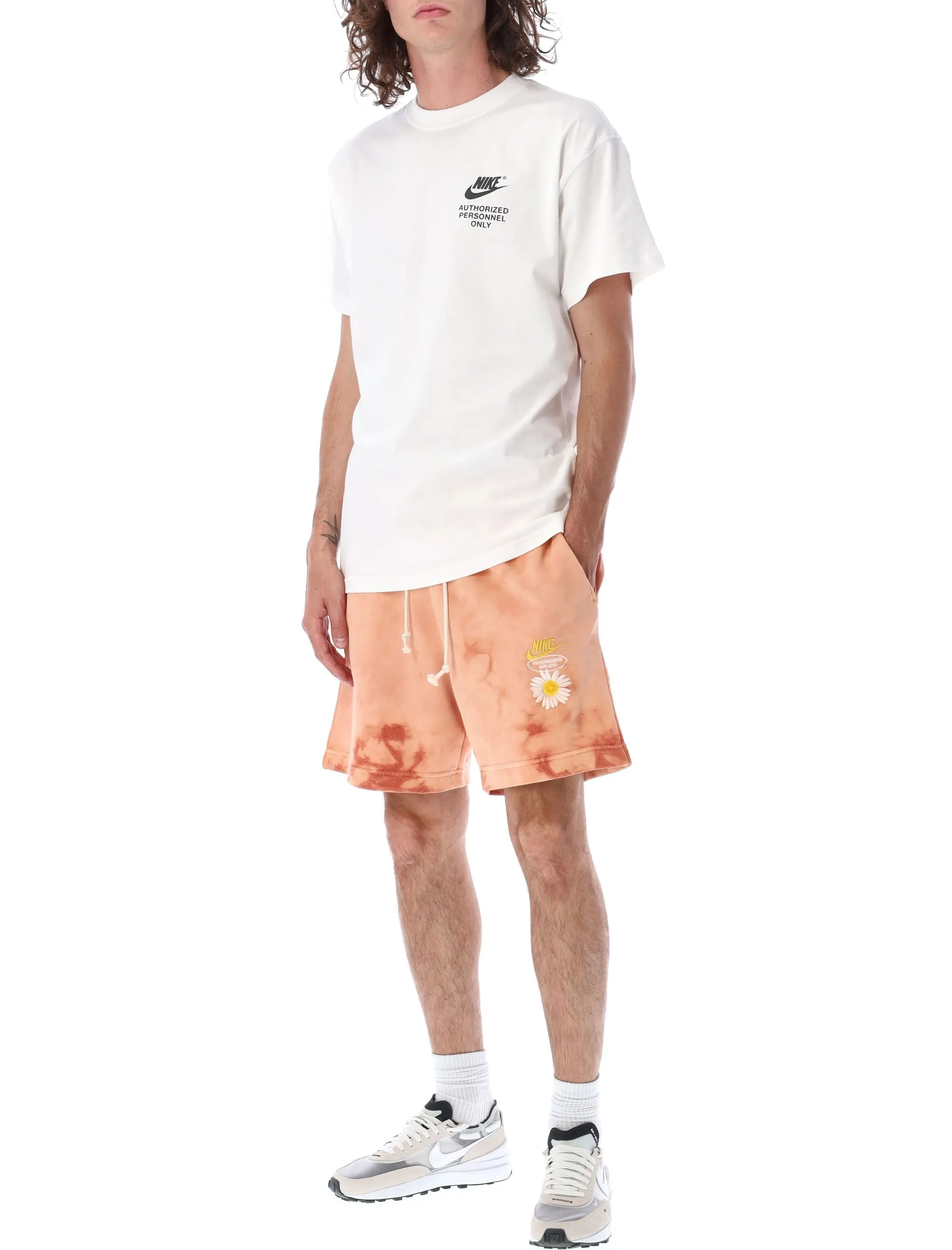 Nike Logo Embroidered Tie-Dyed Drawstring Shorts